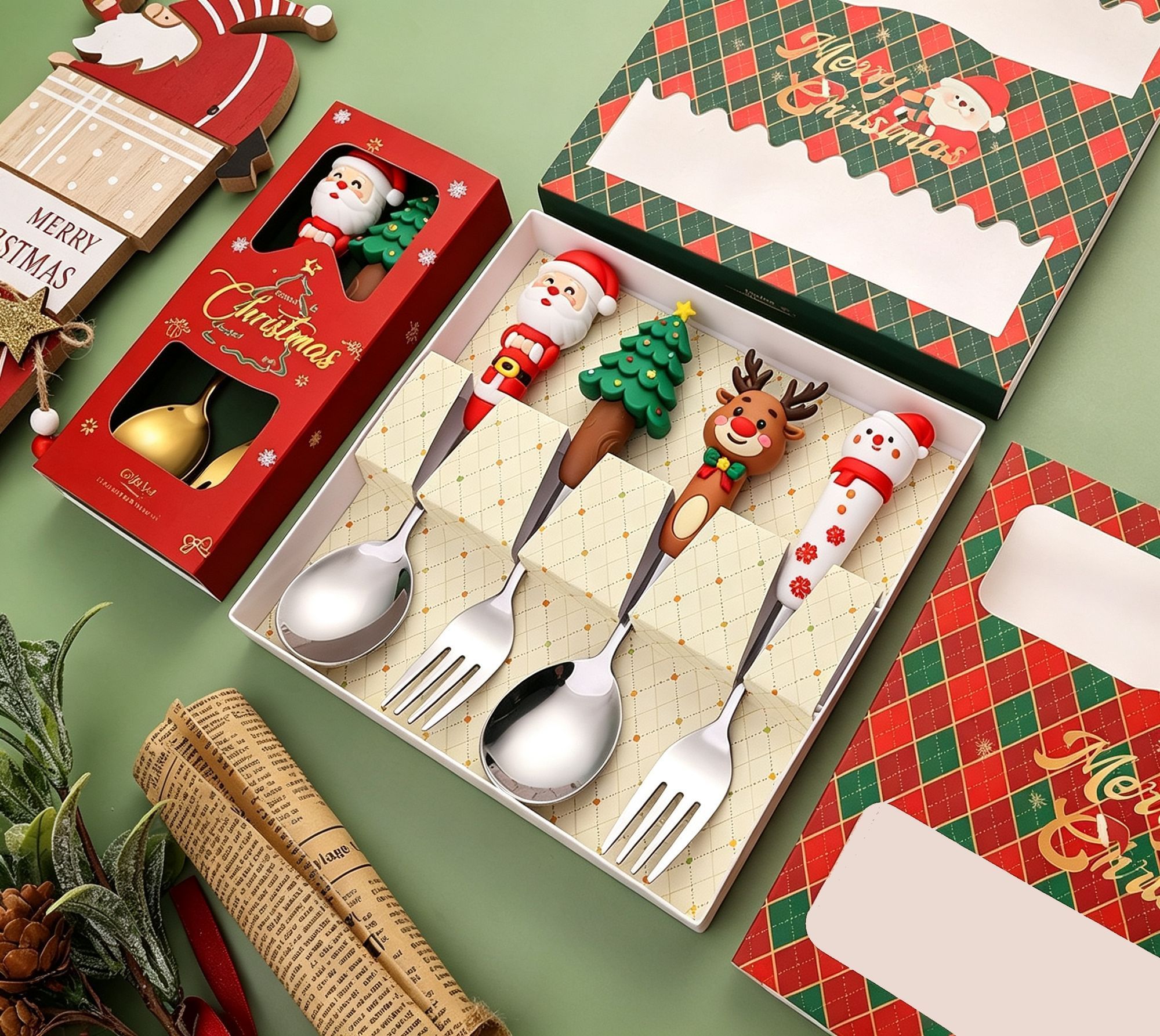 Premium Stainless Steel Christmas Spoon Fork Gift Box view 8