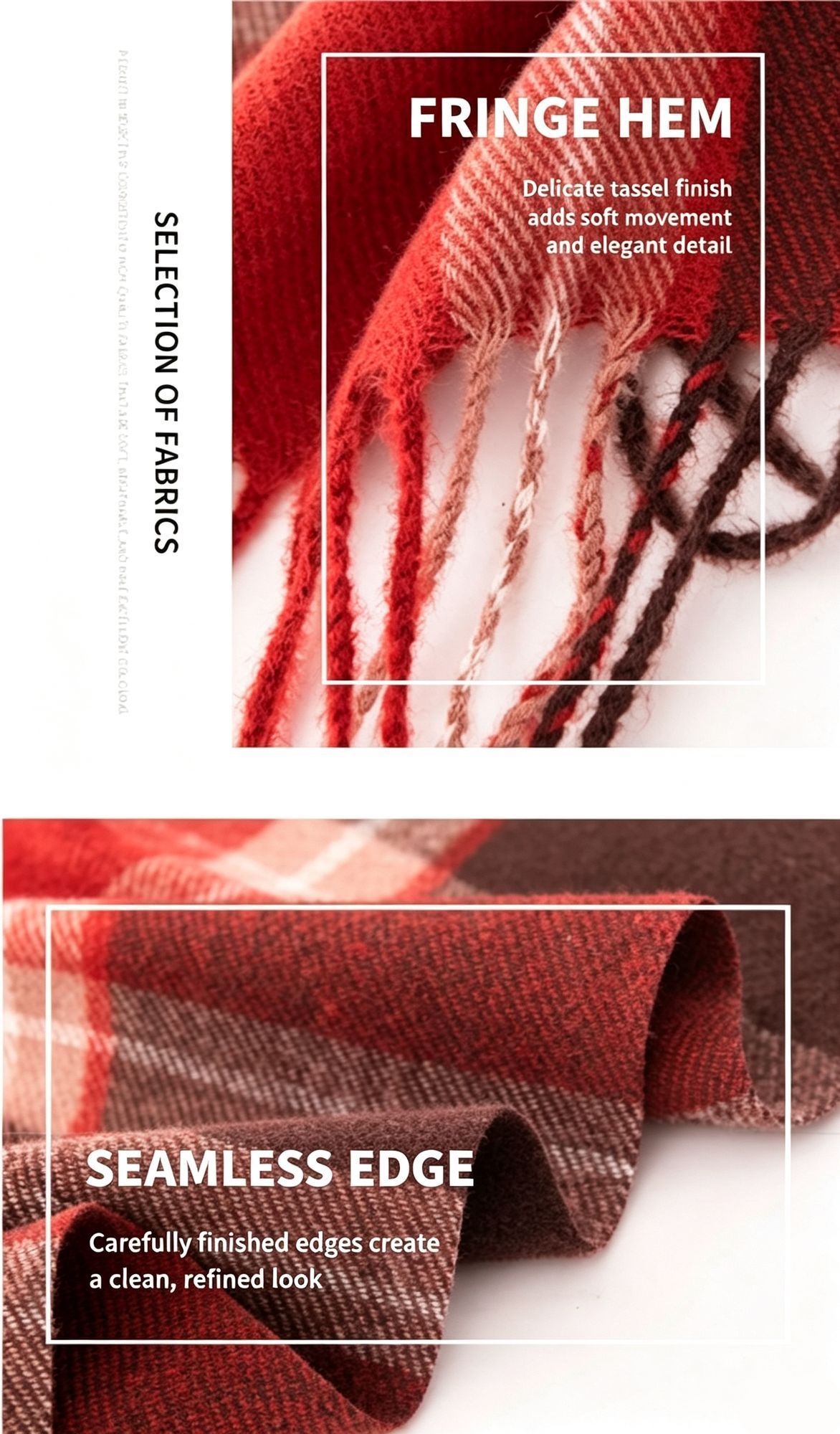 Plaid Warm Scarf for Women view 6