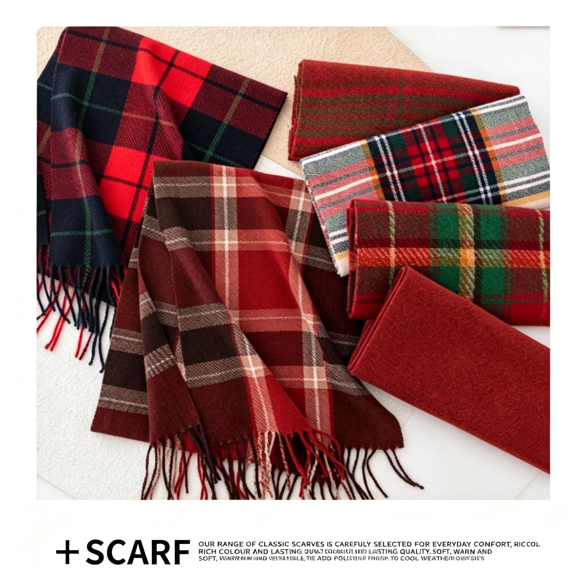 Classic Plaid Warm Wrap Scarf view 8