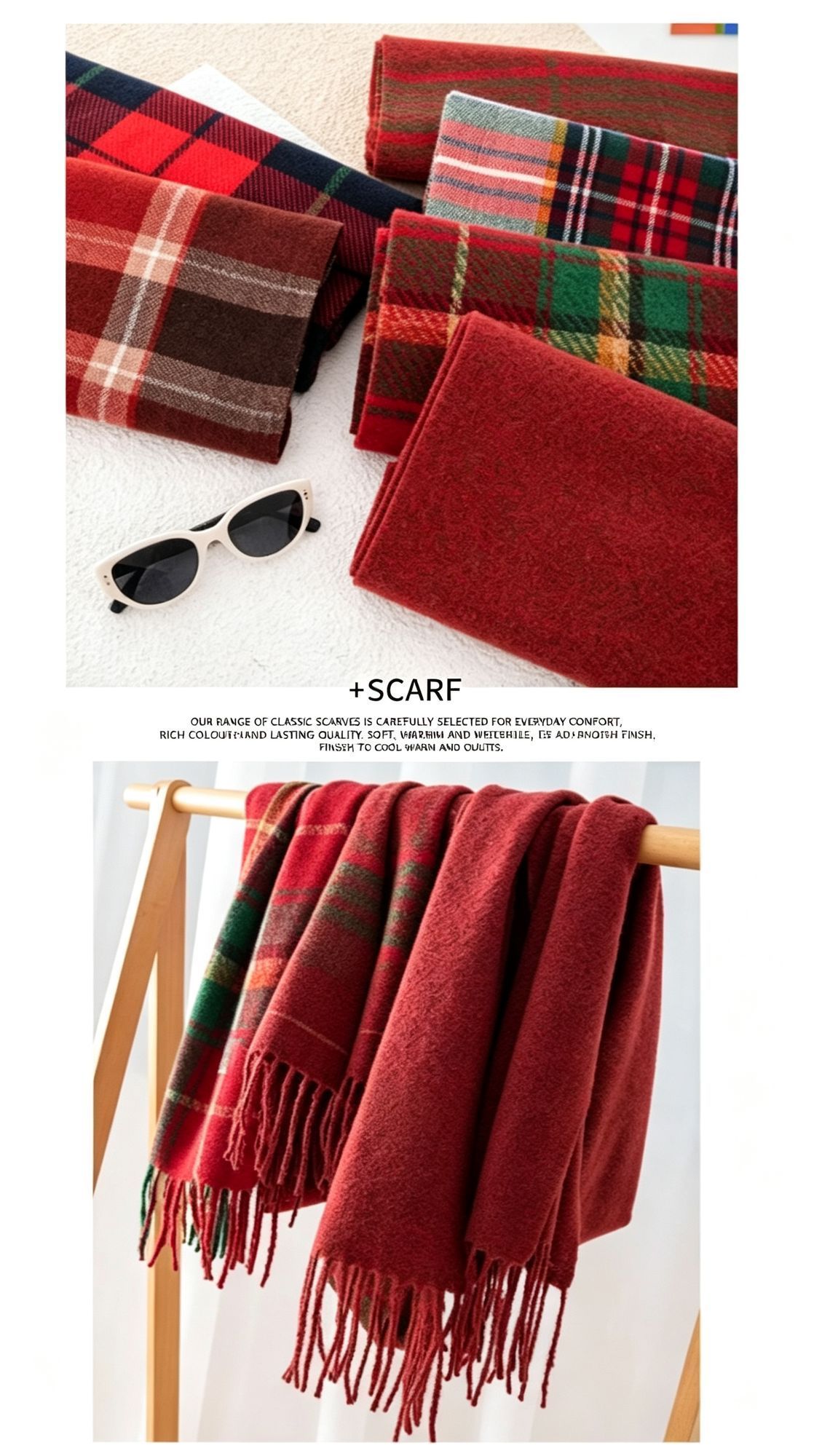 Classic Plaid Warm Wrap Scarf view 9