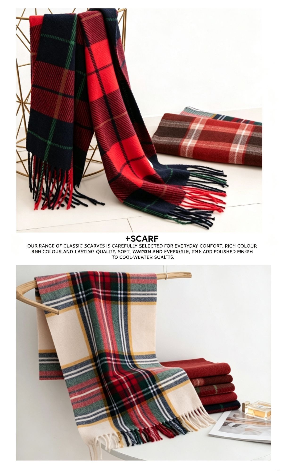 Xmas Red Green Check Scarf view 10
