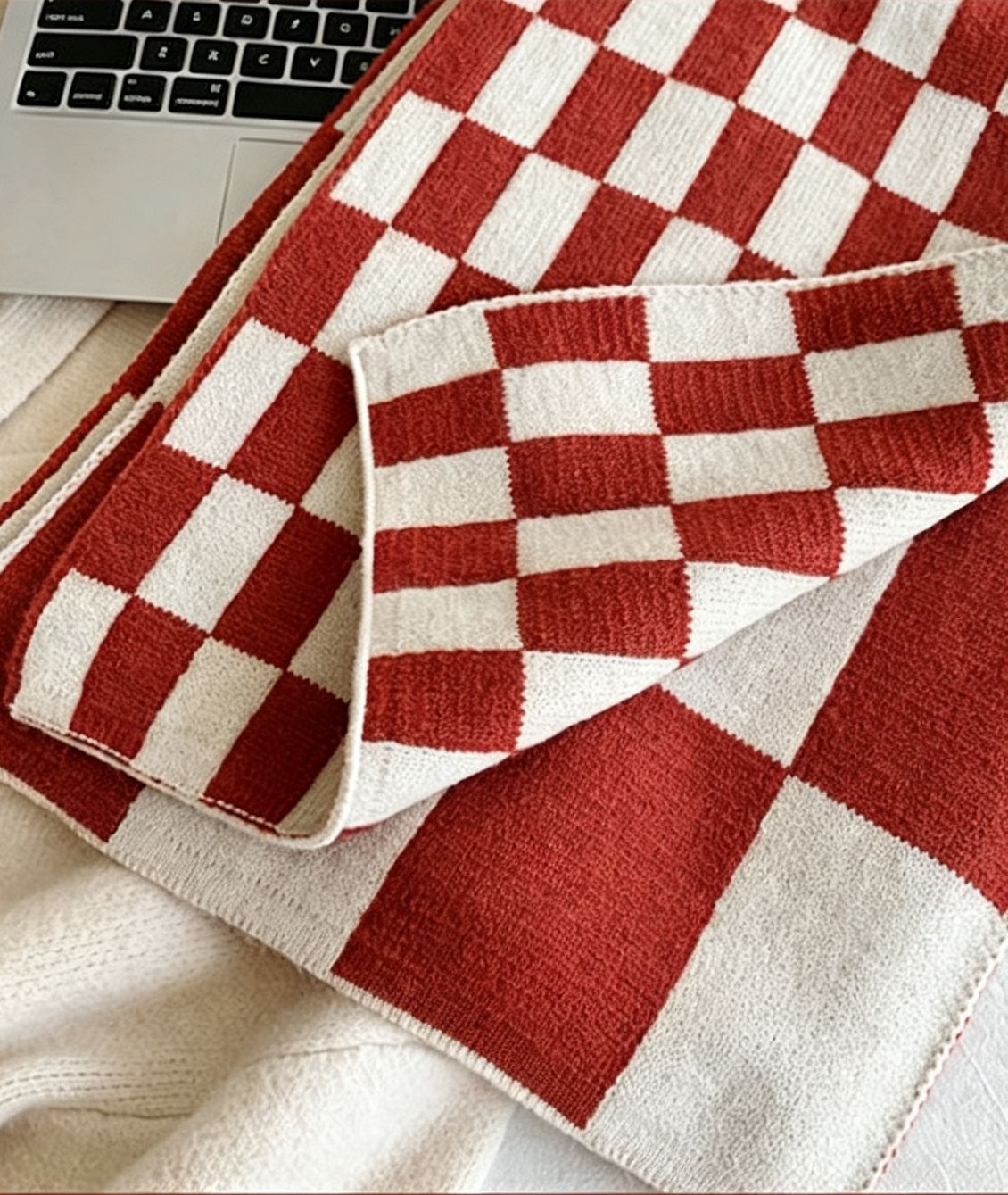 Versatile Checkered Ladies Shawl view 5