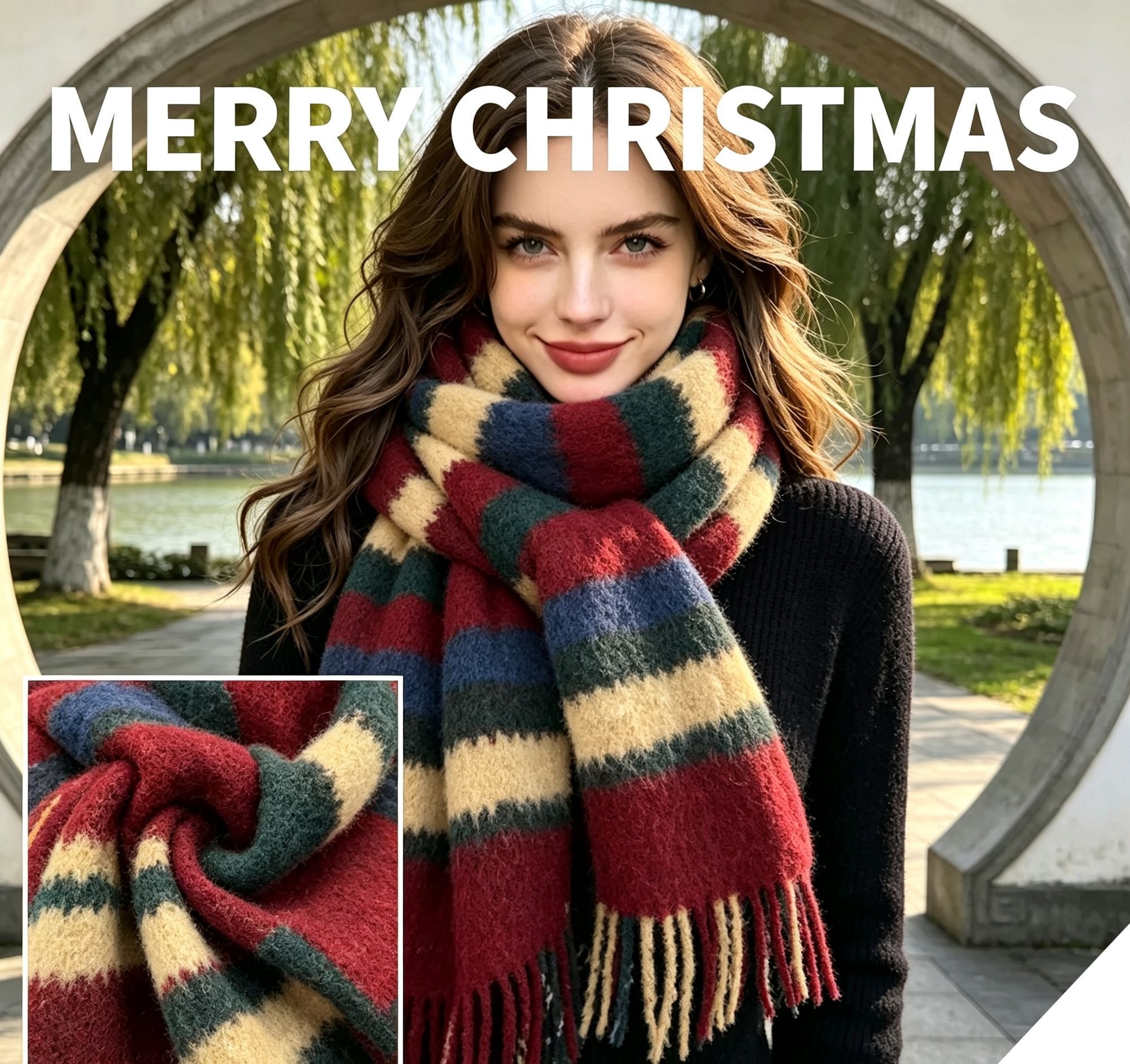 Caramel Berry Red Versatile Ladies Scarf — image 1