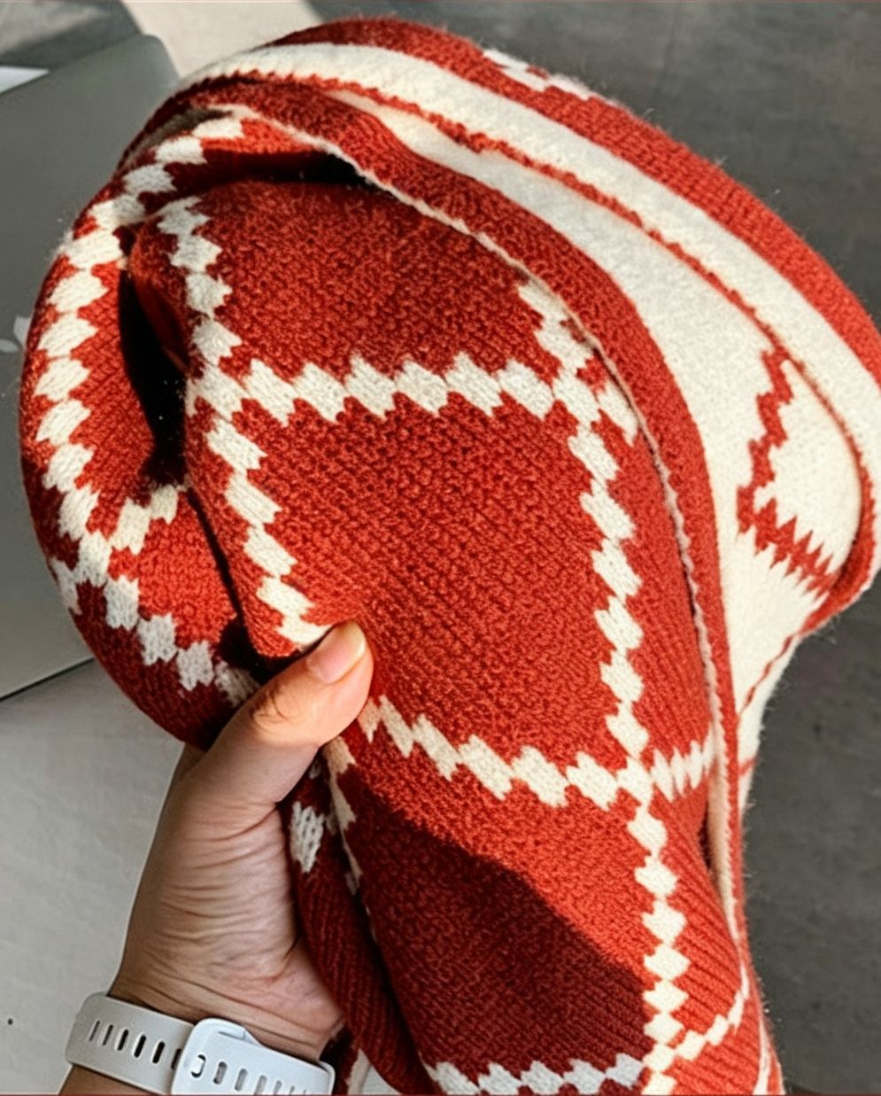 Caramel Berry Red Versatile Ladies Scarf view 4