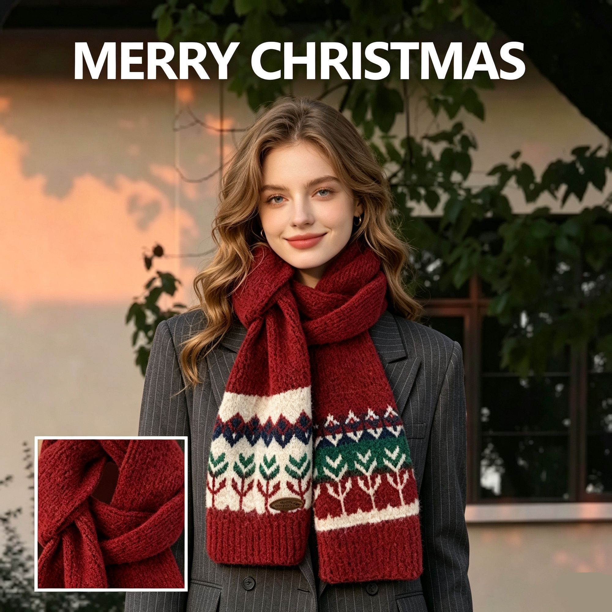 Burgundy Retro Ladies Shawl — image 1