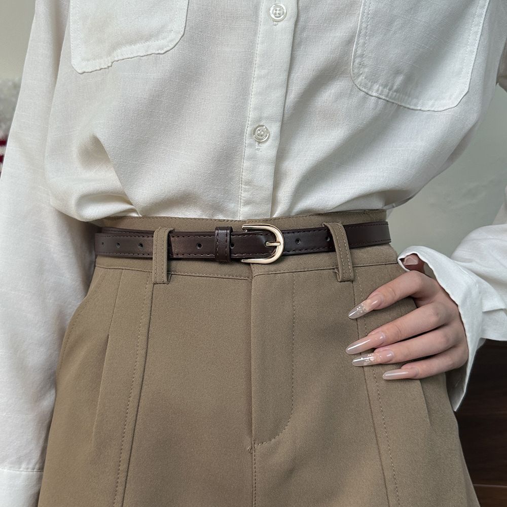 Minimalist High‑quality Soft Leather Waist Belt for Women