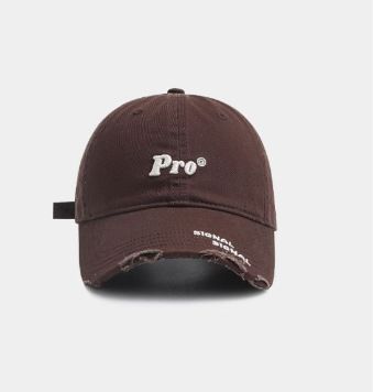 Letter Detail Coffee‑Colored Baseball Cap