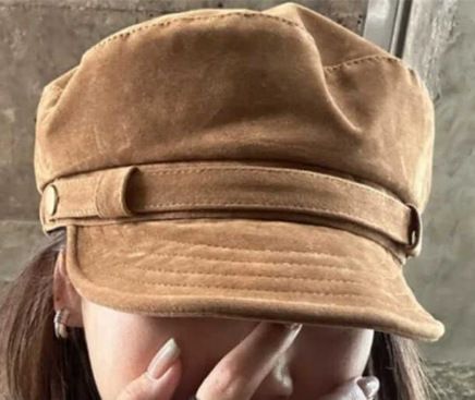 Suede‑Textured Octagonal Hat