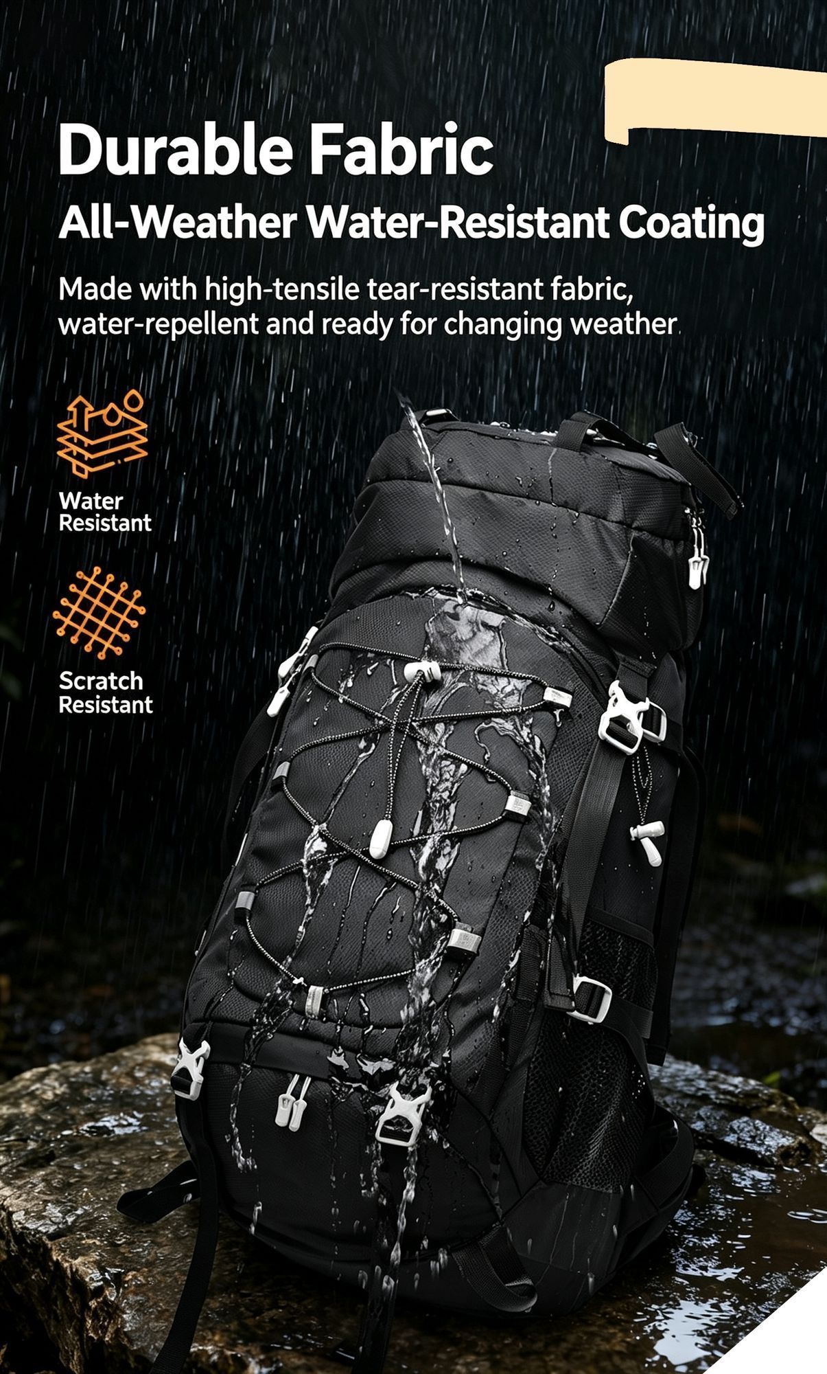 Adjustable Volume Outdoor Rucksack 60L Red view 9