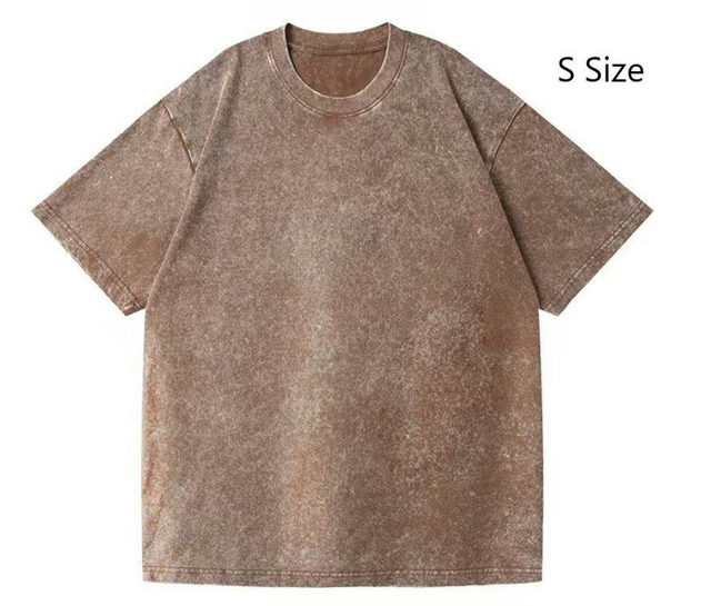 Heavy Washed Vintage Cotton T‑Shirt 230gsm Unisex Basic Top Suitable for