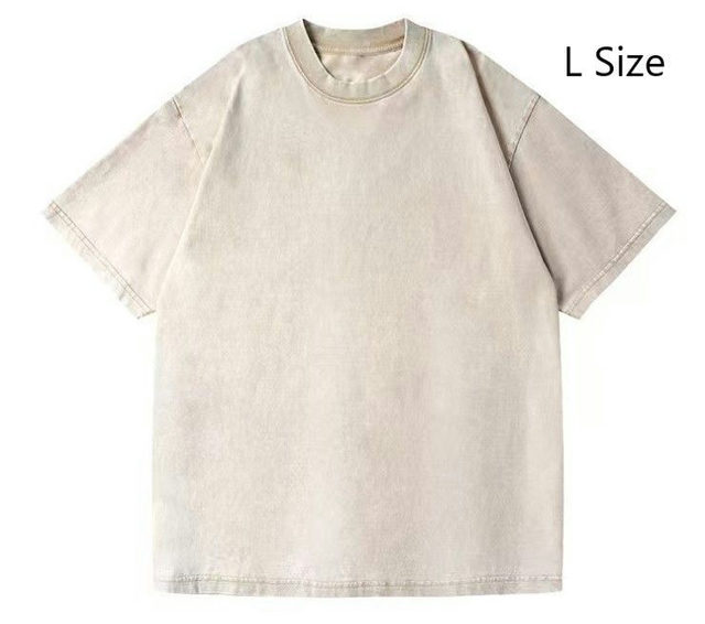 Thick 230gsm Washed Vintage Cotton Tee Unisex Casual Wardrobe Staple Ideal