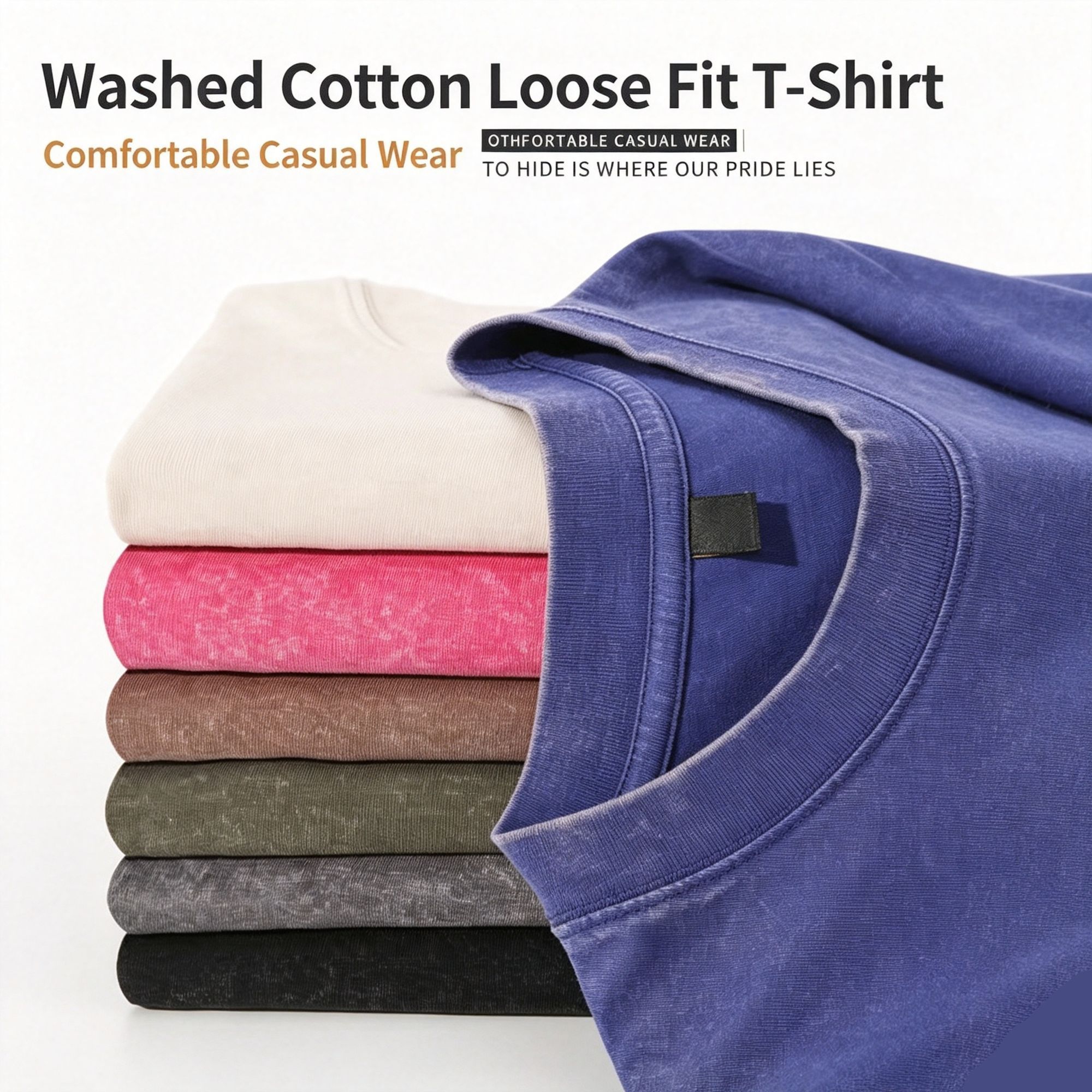 Washed Thick Vintage Cotton Tee 230gsm Unisex Casual Outfit Popular Christmas view 5