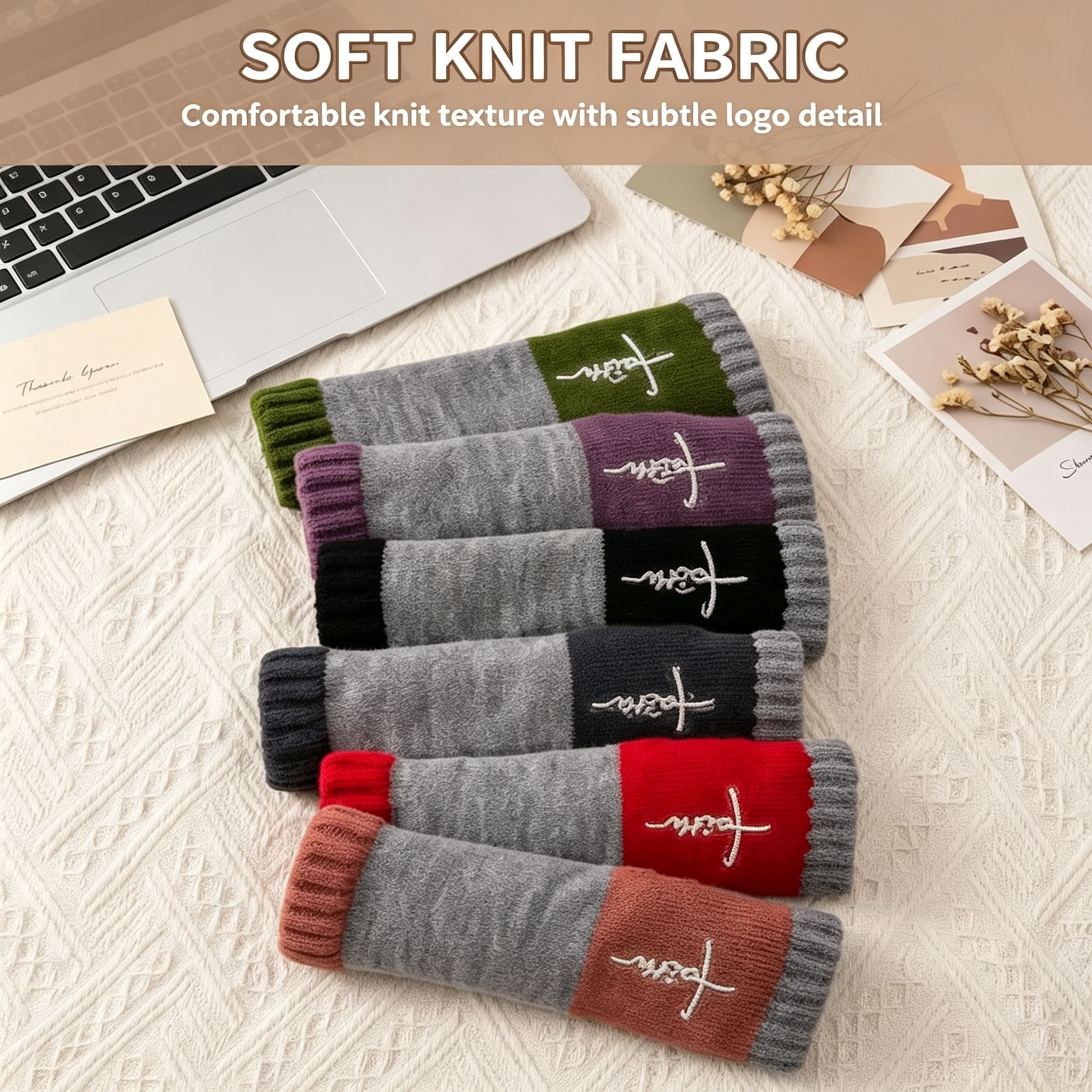 Cozy Fashion Spliced Knit Half‑Finger Gloves Palm Protection Work‑Use Gear 2 view 7