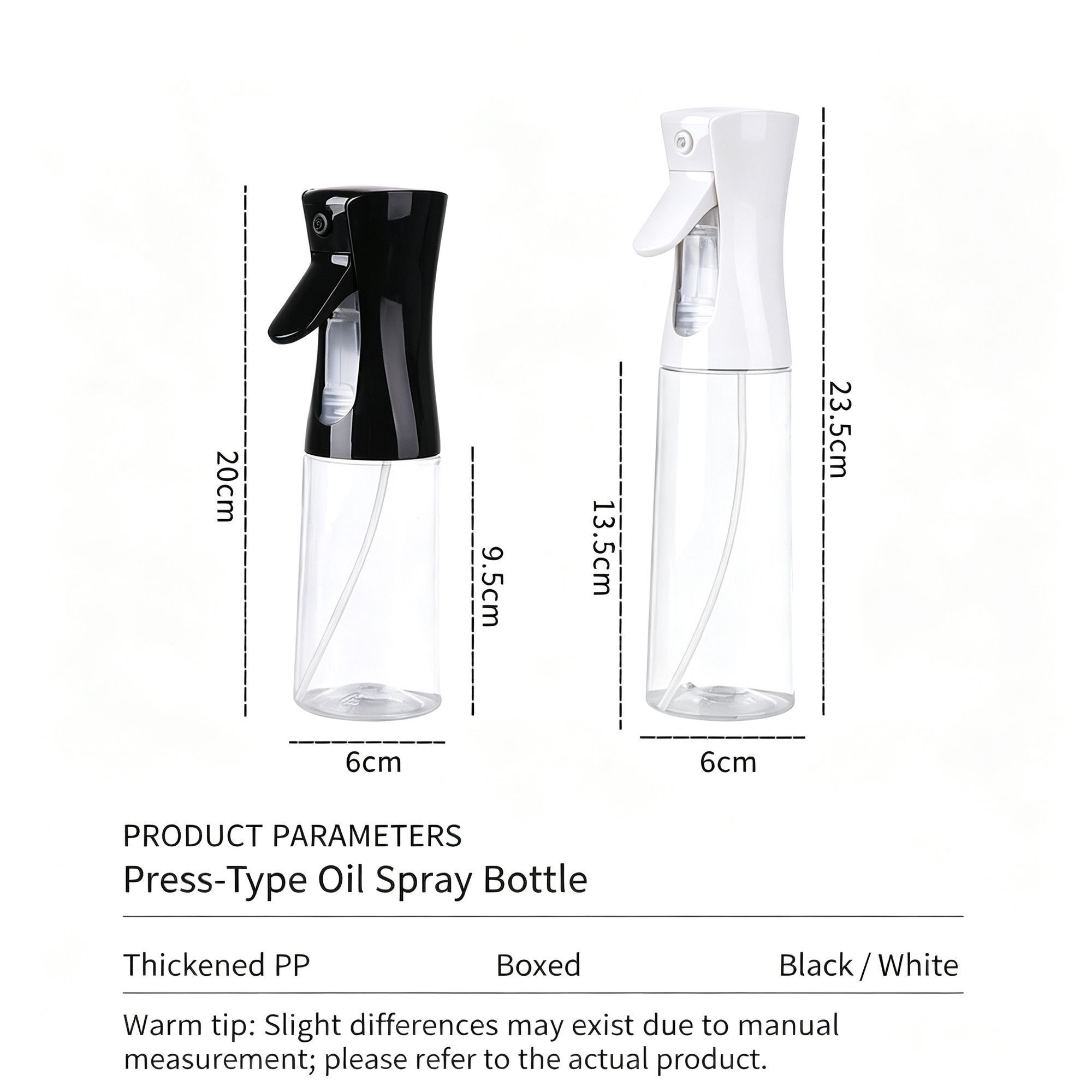 Push‑Trigger Atomized Cooking Oil Sprayer Transparent Plastic Oil Bottle for view 4