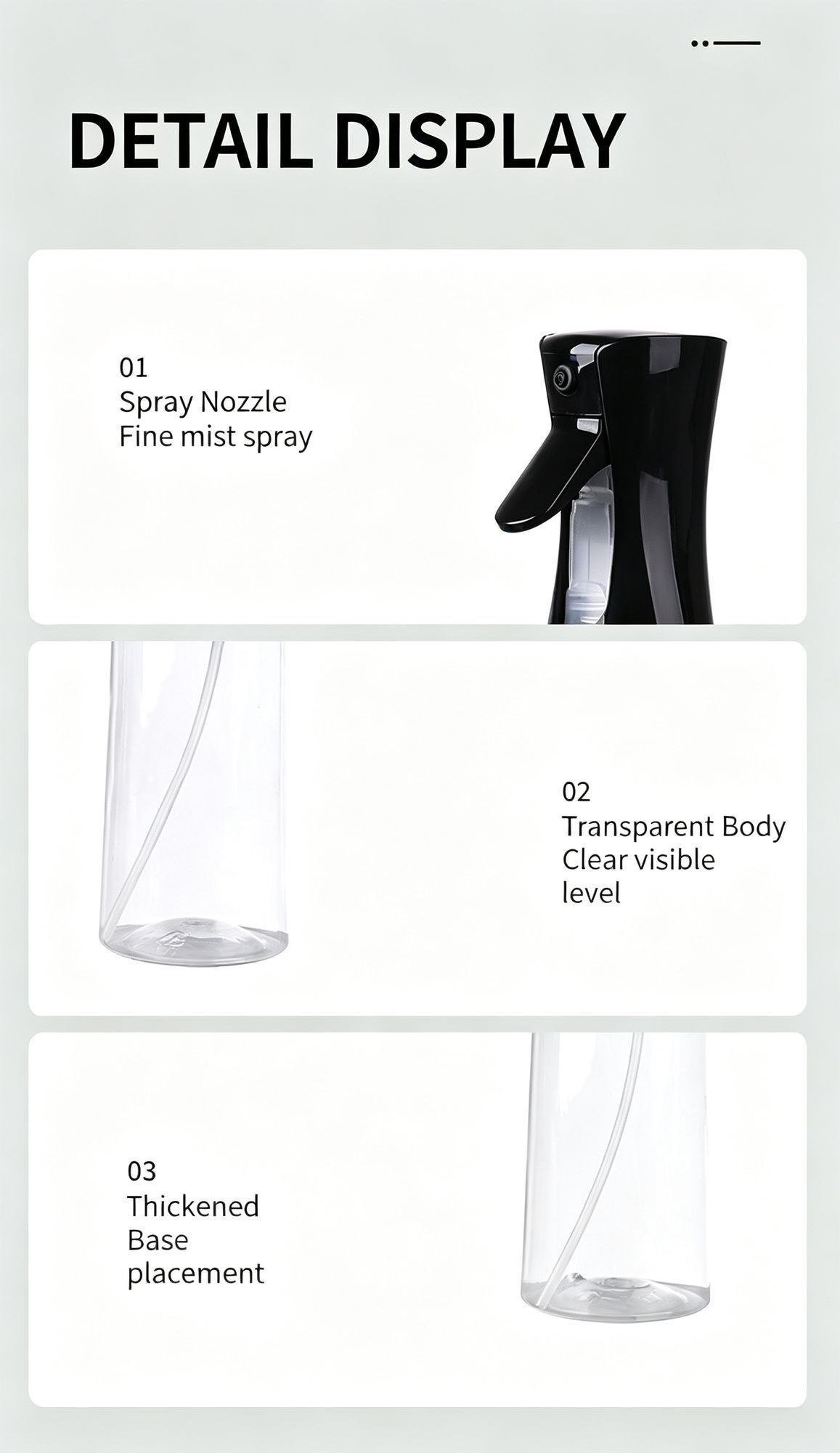 Push‑Trigger Atomized Cooking Oil Sprayer Transparent Plastic Oil Bottle for view 11