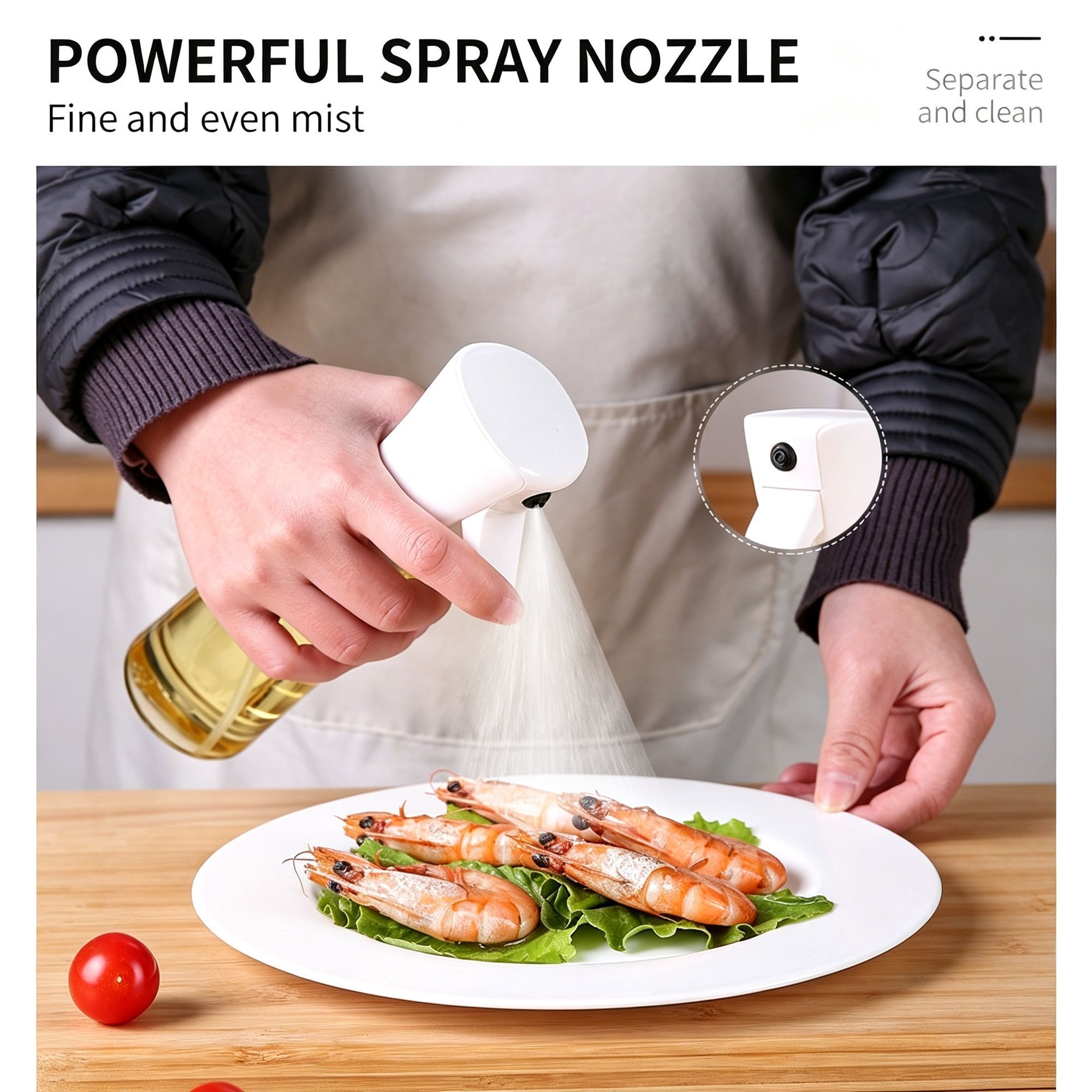 Press‑Driven Atomizing Oil Sprayer Transparent Plastic Oil Dispenser Fitness view 5