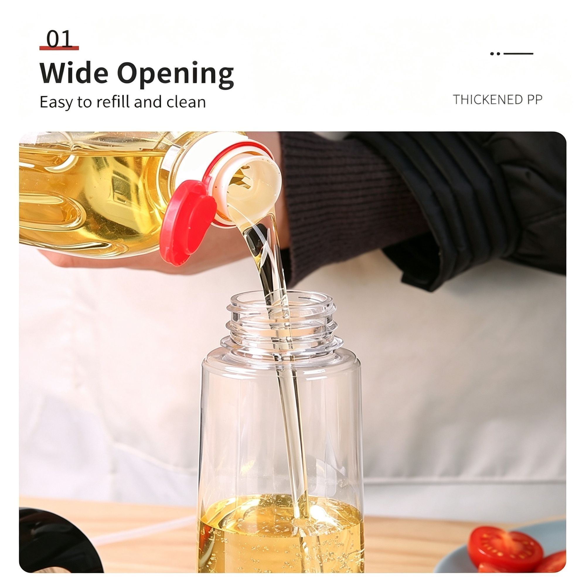 Push‑Type Mist Oil Sprayer Transparent Plastic Cooking Oil Bottle Fitness Diet view 7