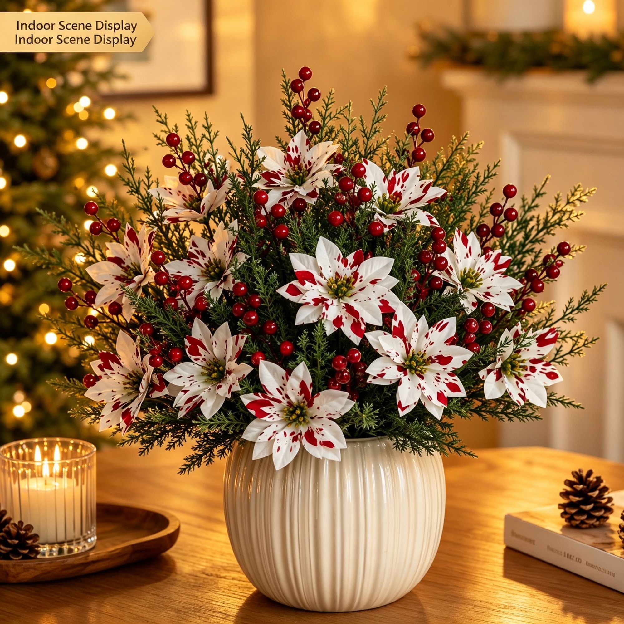 Christmas Artificial Pine Needle Stem Floral Pick DIY Wreath Supply SD58 2 Pcs view 8