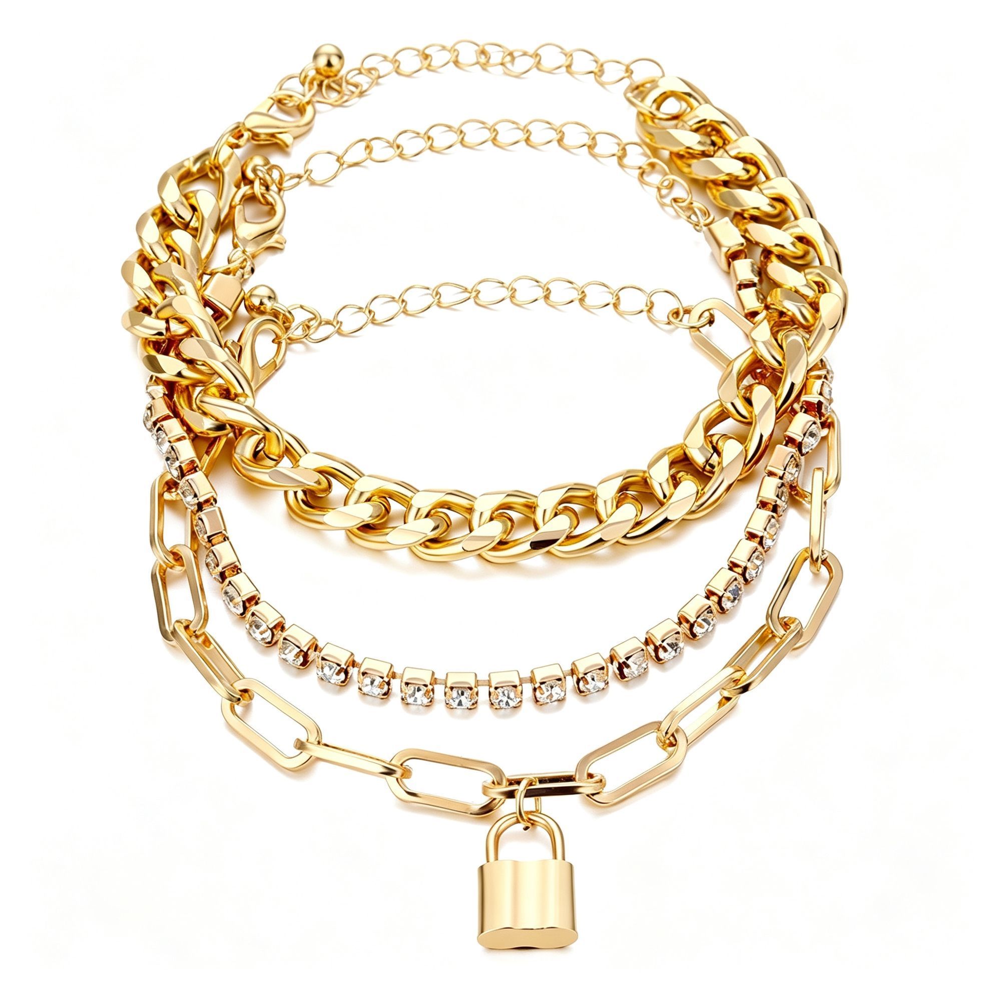 Trendy Irregular Bangle Set Women Stackable Bracelet Set Fashion Hand Jewelry — image 1