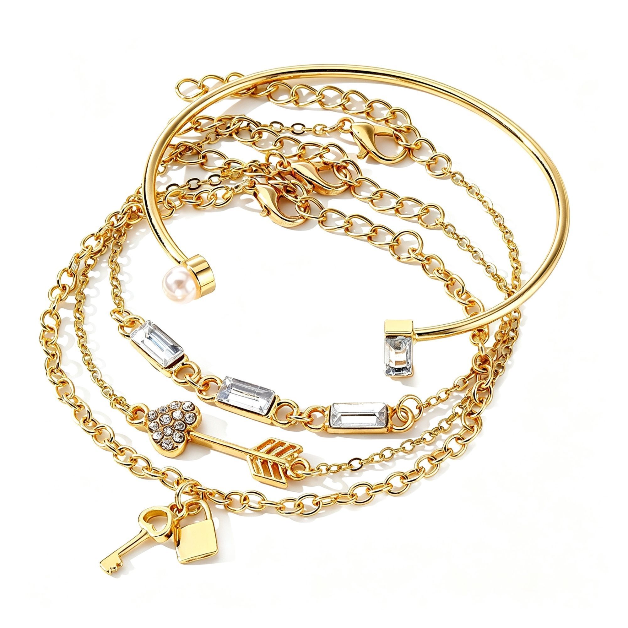 Trendy Irregular Bangle Set Women Minimalist Stackable Bracelet Set h563 for — image 1