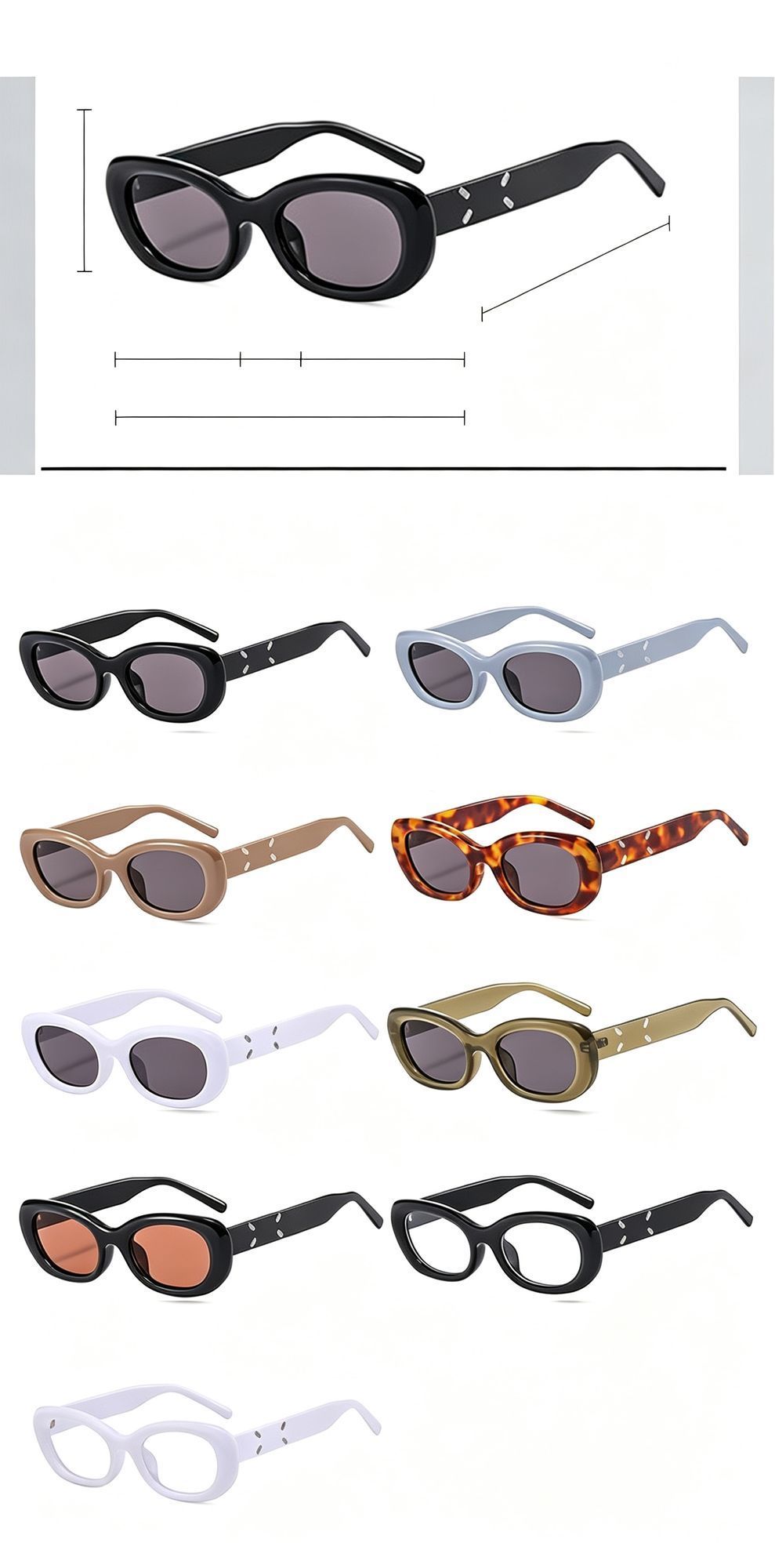Solid Taupe Grey Lens Cat Eye Sunglasses UV400 Protection view 7