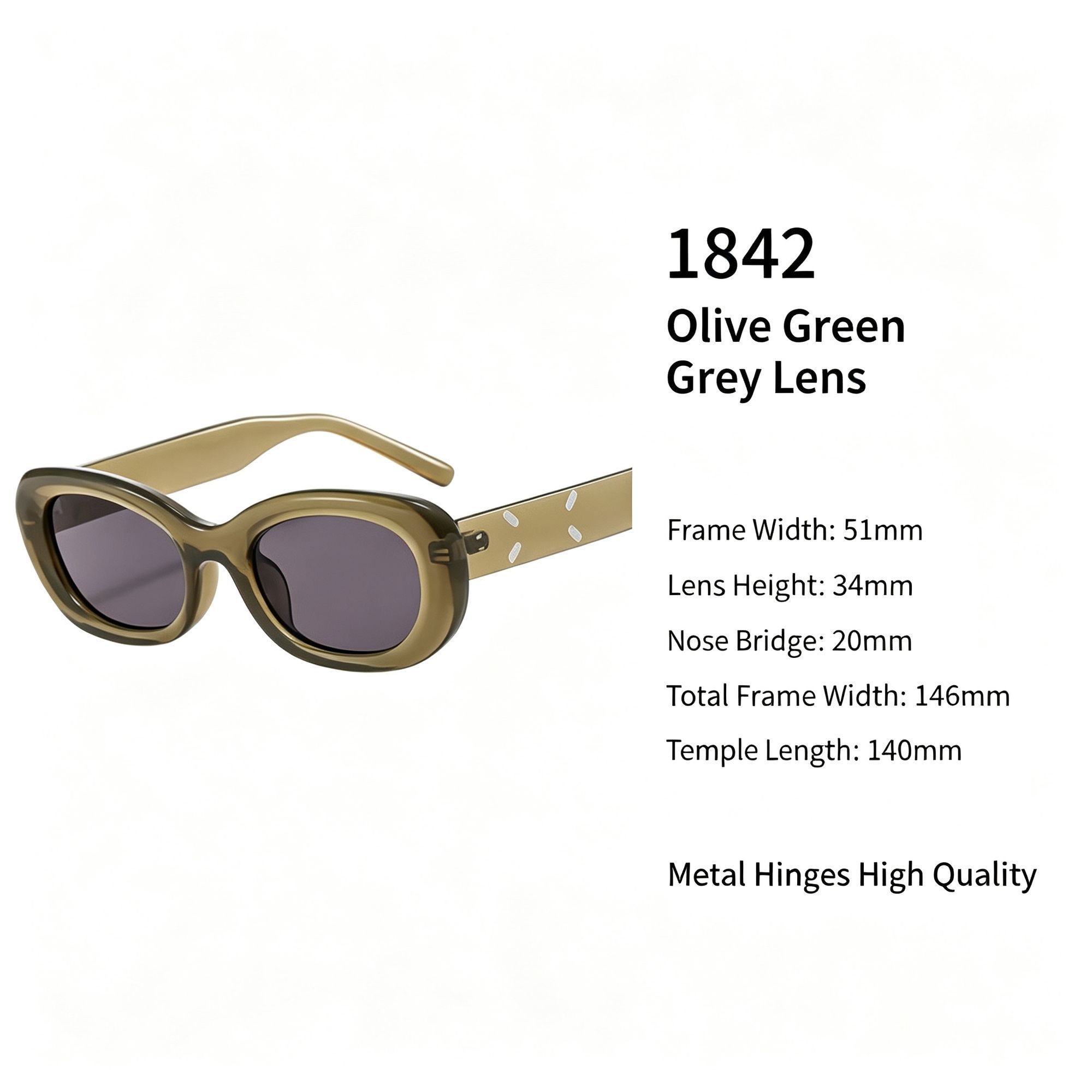 Earthy Olive Green Grey Lens Cat Eye Sunglasses UV400 — image 1