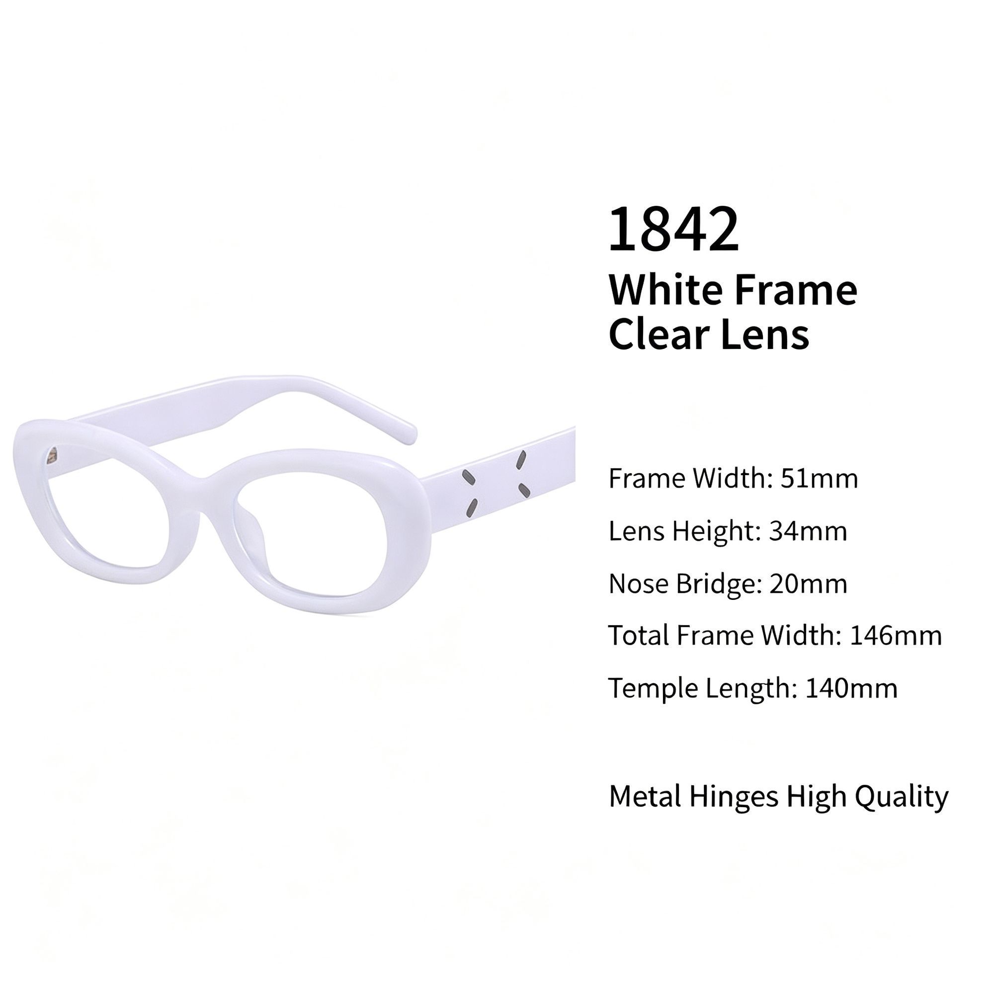 Bright White Frame White Lens Cat Eye Sunglasses UV400 Blocking — image 1