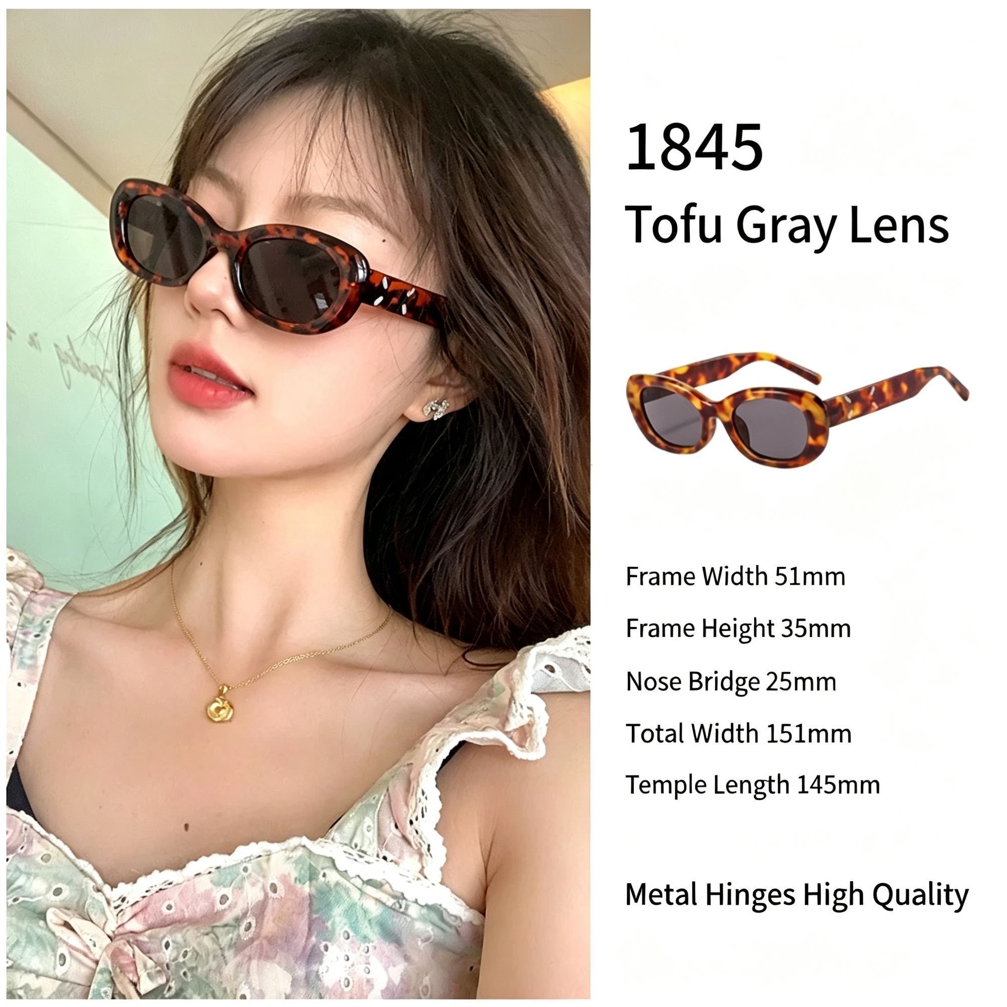 Unique Mottled Grey Lens Cat Eye Sunglasses UV400 Protection — image 1