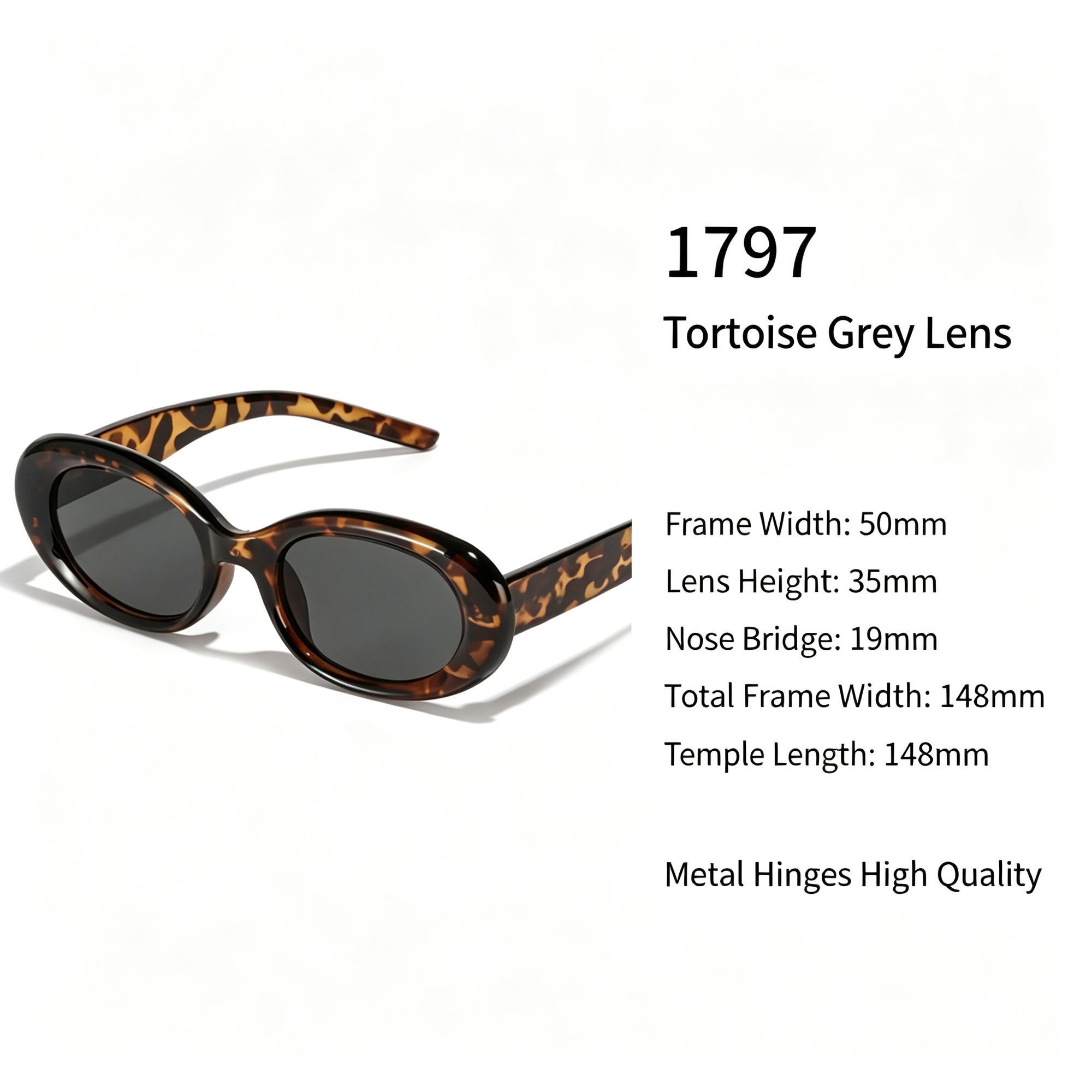 Retro Tortoiseshell Grey Lens Cat Eye Sunglasses UV400 Protection — image 1