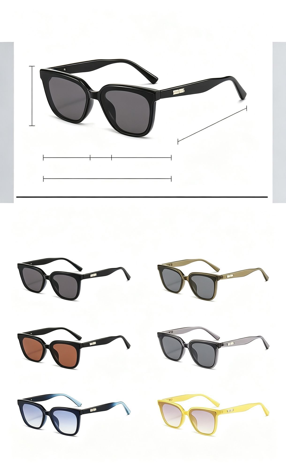 Minimalist Solid Grey Frame Grey Lens Cat Eye Sunglasses UV400 view 3