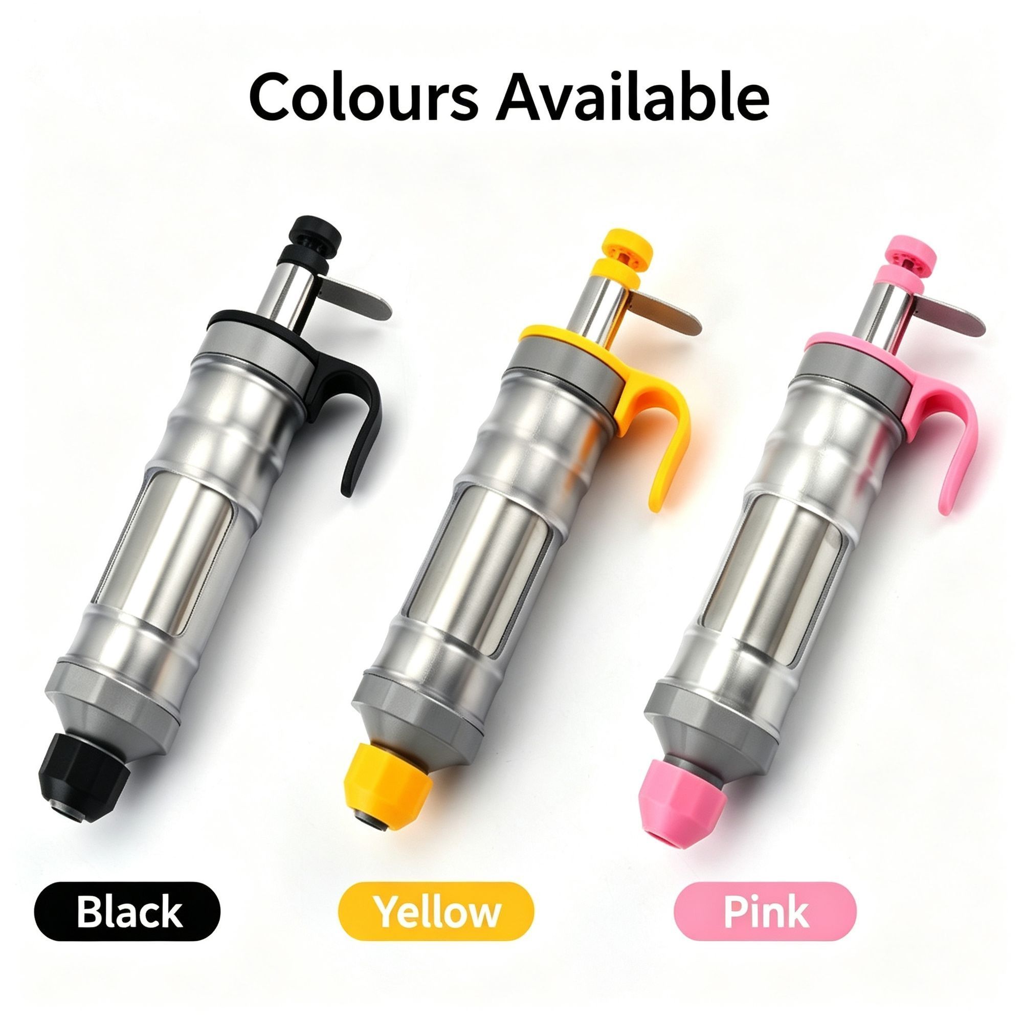 Classic Black Hand Press Cookie Gun Set with 6 Piping Nozzles view 5