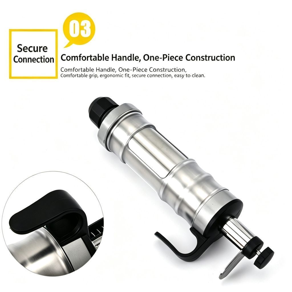 Classic Black Hand Press Cookie Gun Set with 6 Piping Nozzles view 8