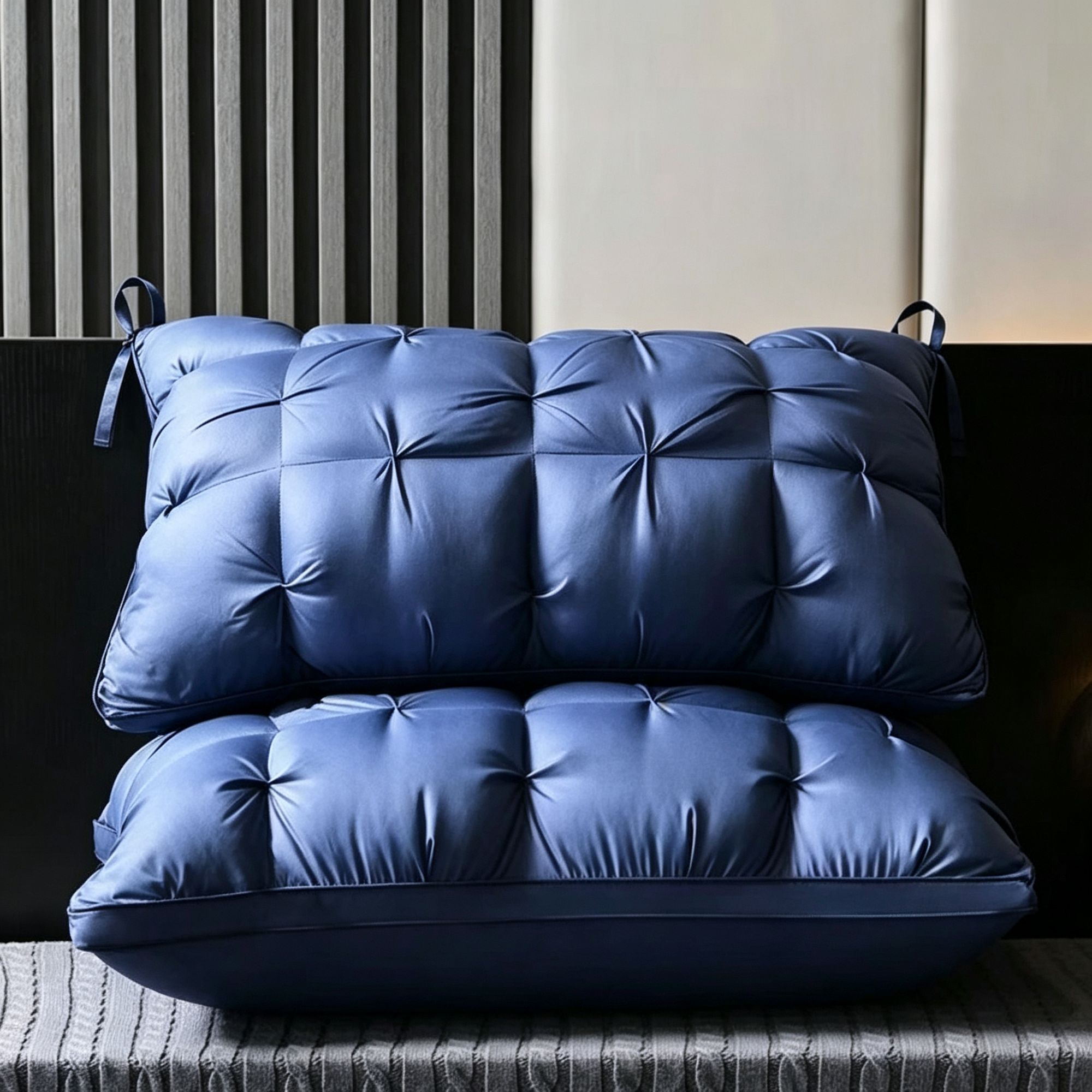 Twisted Sapphire Blue High Loft Pillow Pair — image 1