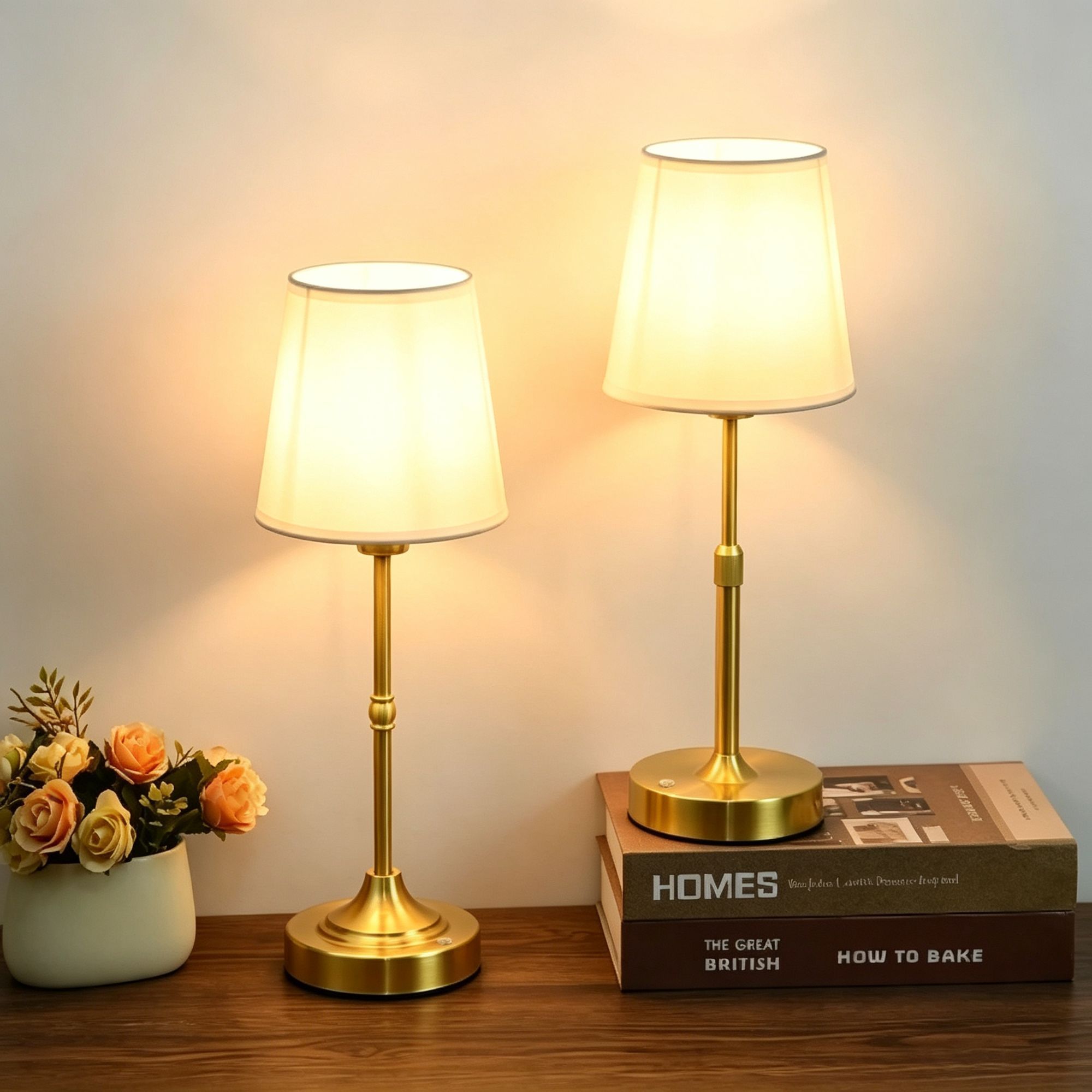 5200mAh Gold E1 Classic Fabric Lamp | Christmas Classic Bedroom Gift view 8