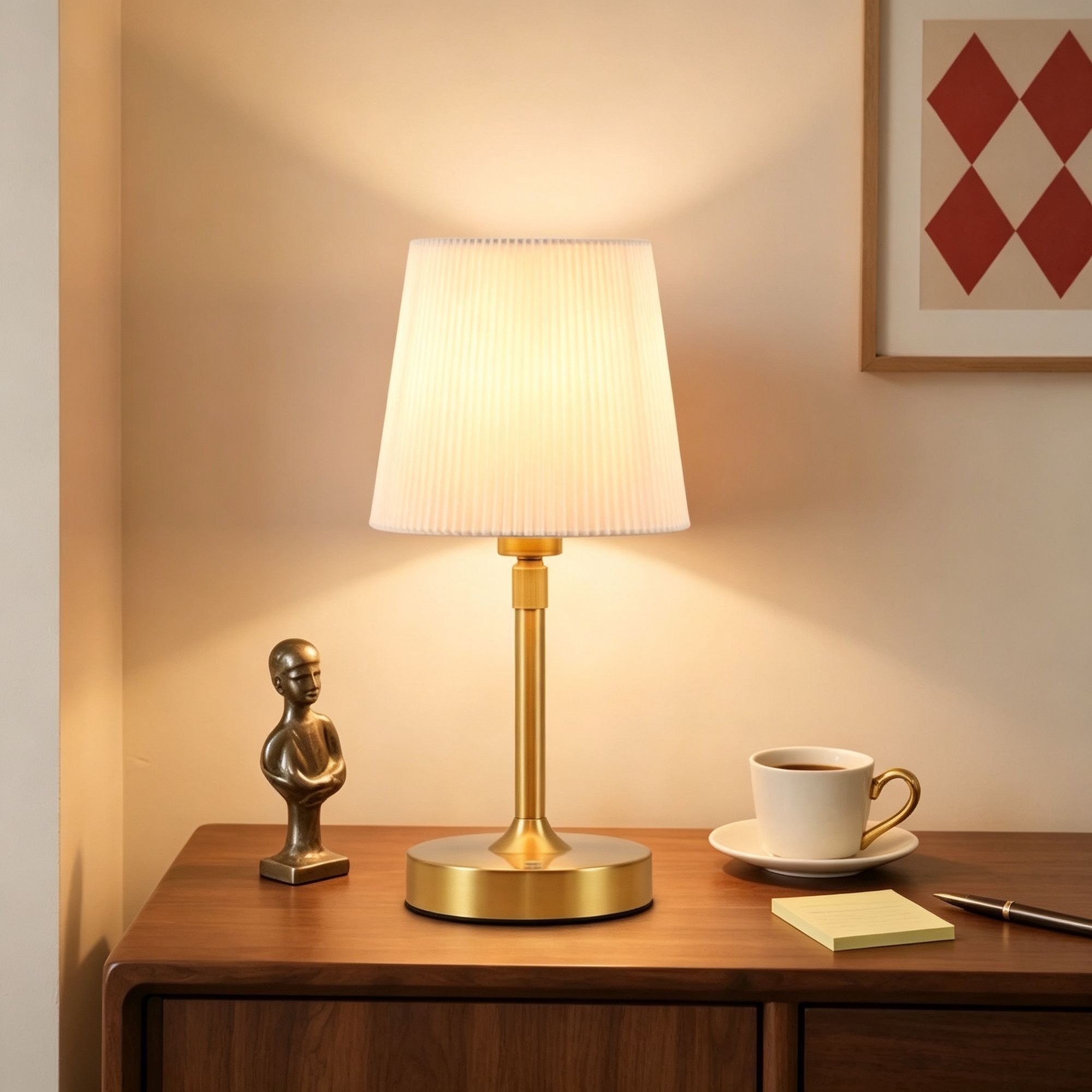 5200mAh Gold E1 Classic Fabric Lamp | Christmas Classic Bedroom Gift view 9