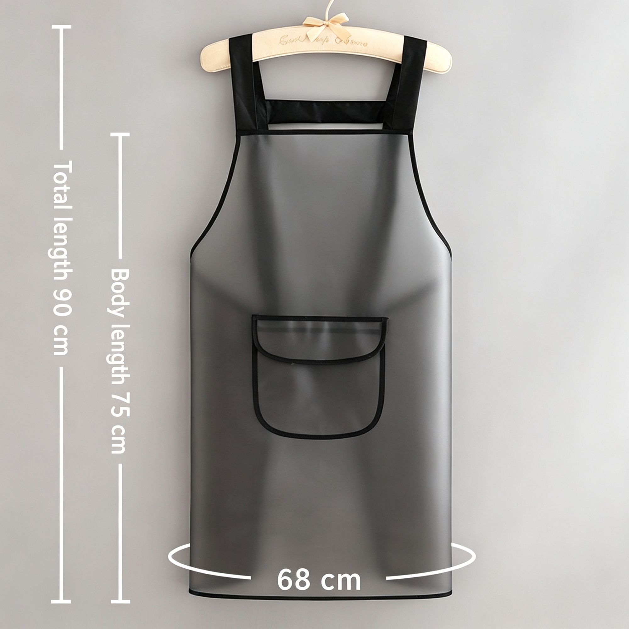 Black 75cm with Pocket | TPU Stain Resistant Work Apron | Halloween Baking — image 1