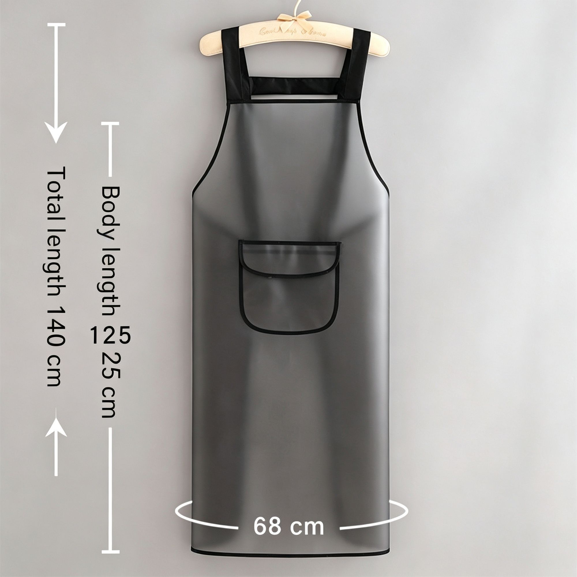 Black 125cm with Pocket | Ultra Long TPU Work Apron | Christmas Commercial — image 1