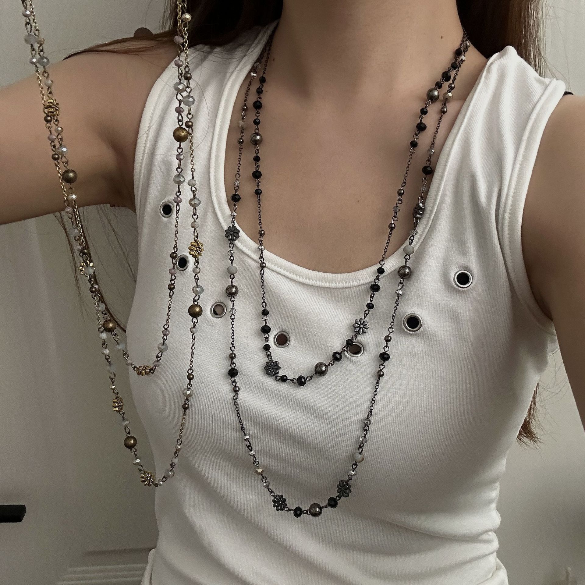 Mixed Size Star Layered | Y2K Dual-size Star Necklace | Halloween Galaxy Style view 2