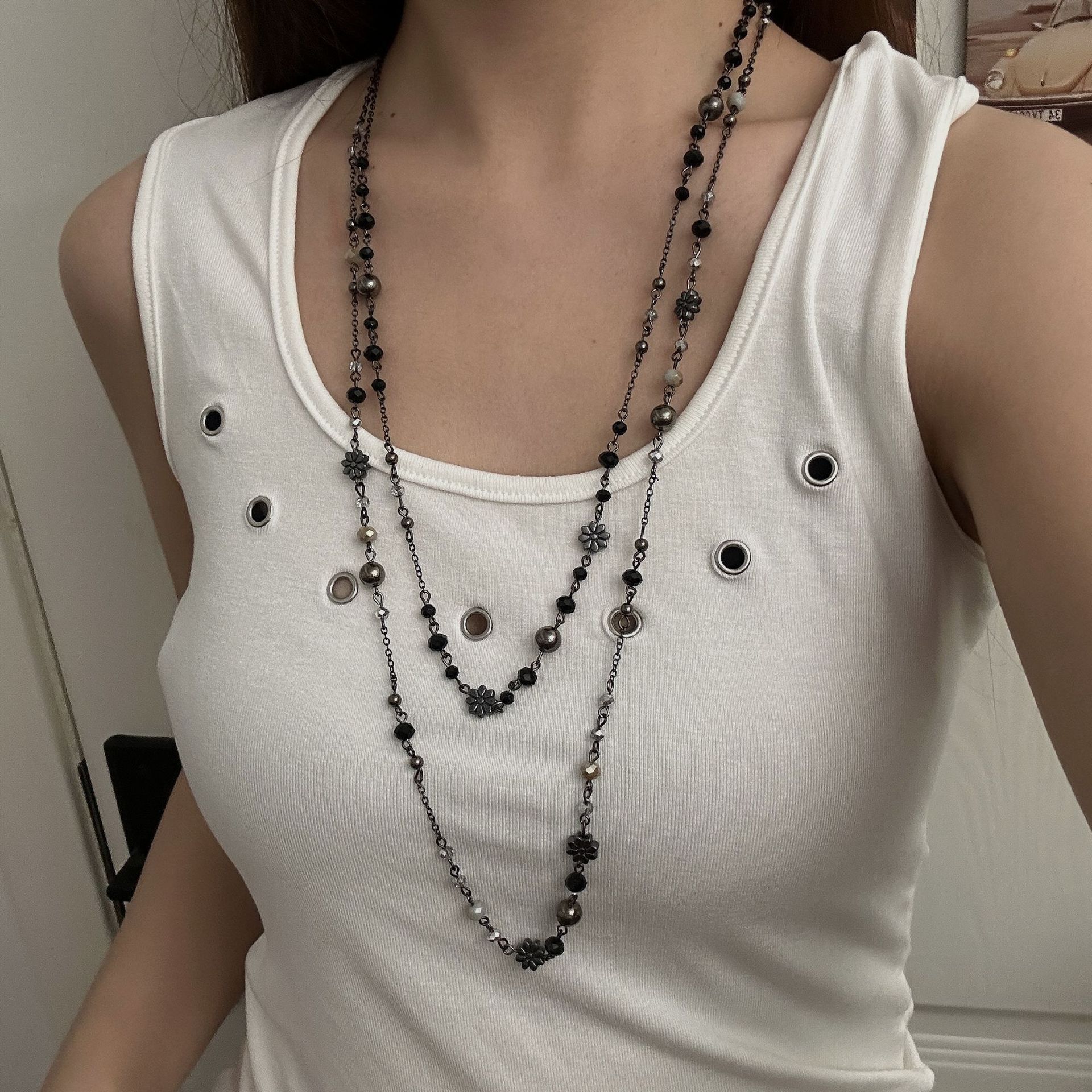 Mixed Size Star Layered | Y2K Dual-size Star Necklace | Halloween Galaxy Style view 5