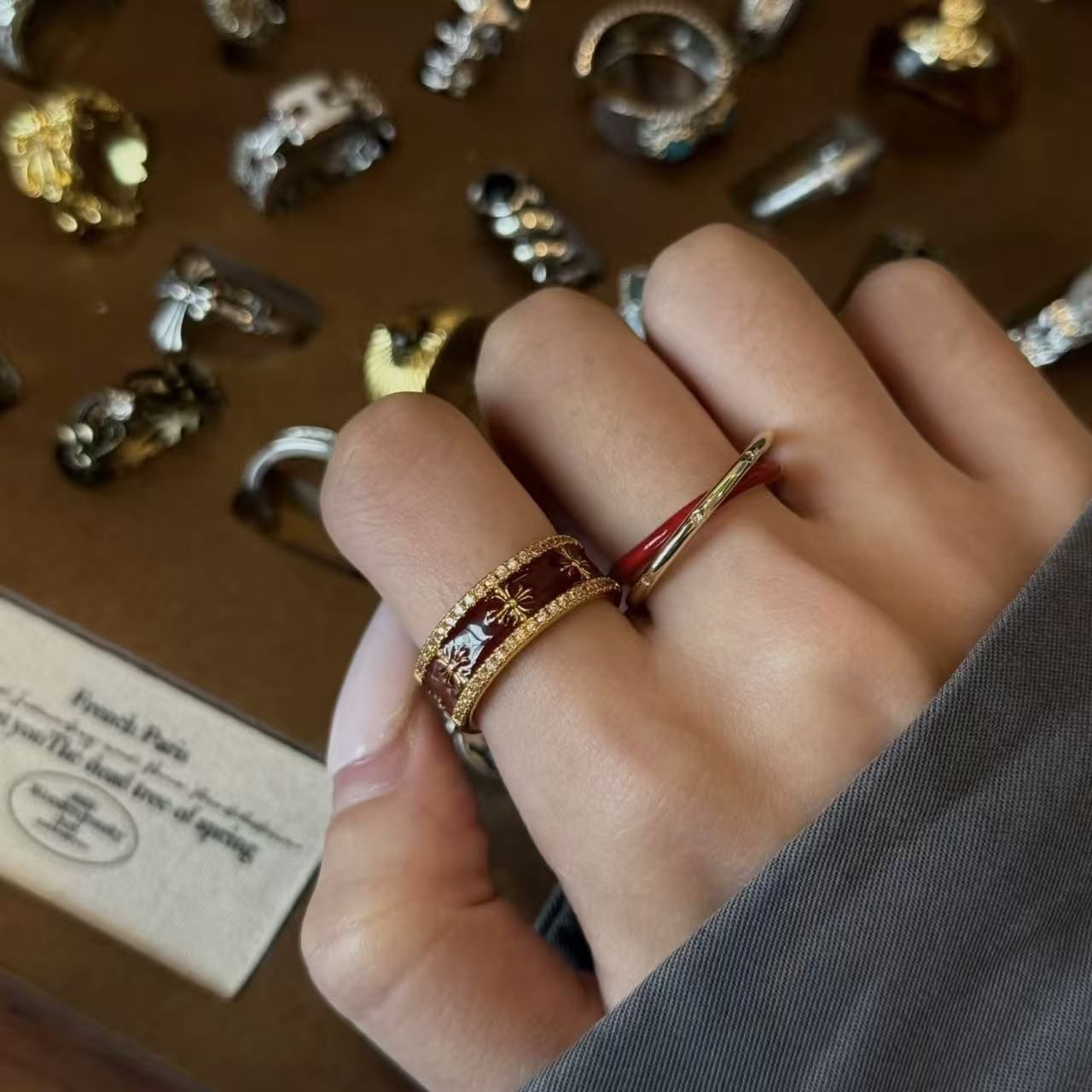 JZ1445 Vintage Twisted | Vintage Silver Retro Twist Ring | Halloween Retro view 4