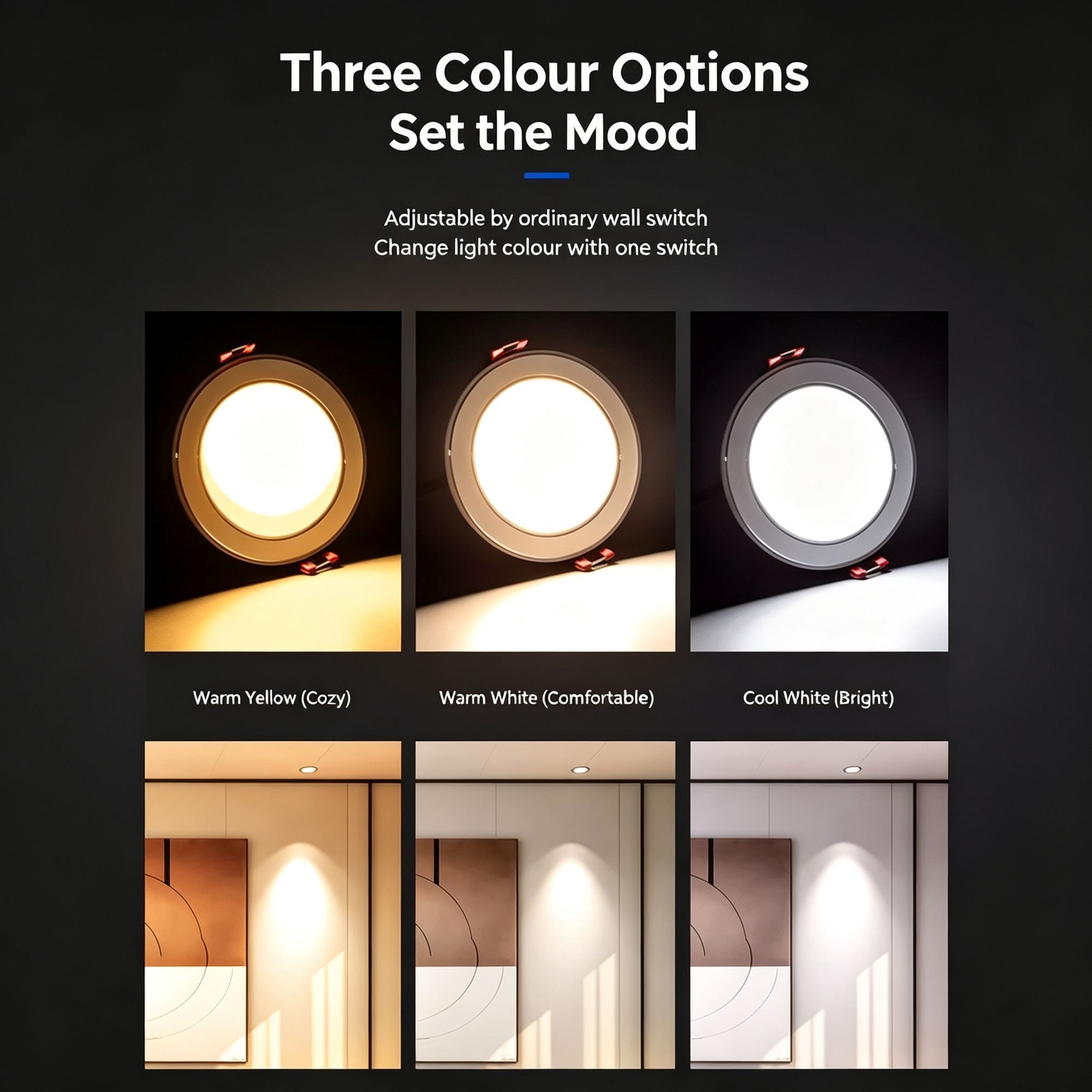 2 Pack Matte Black 5W Warm White [Luxury All Aluminum] (Cutout 6.5-8.5cm) view 6