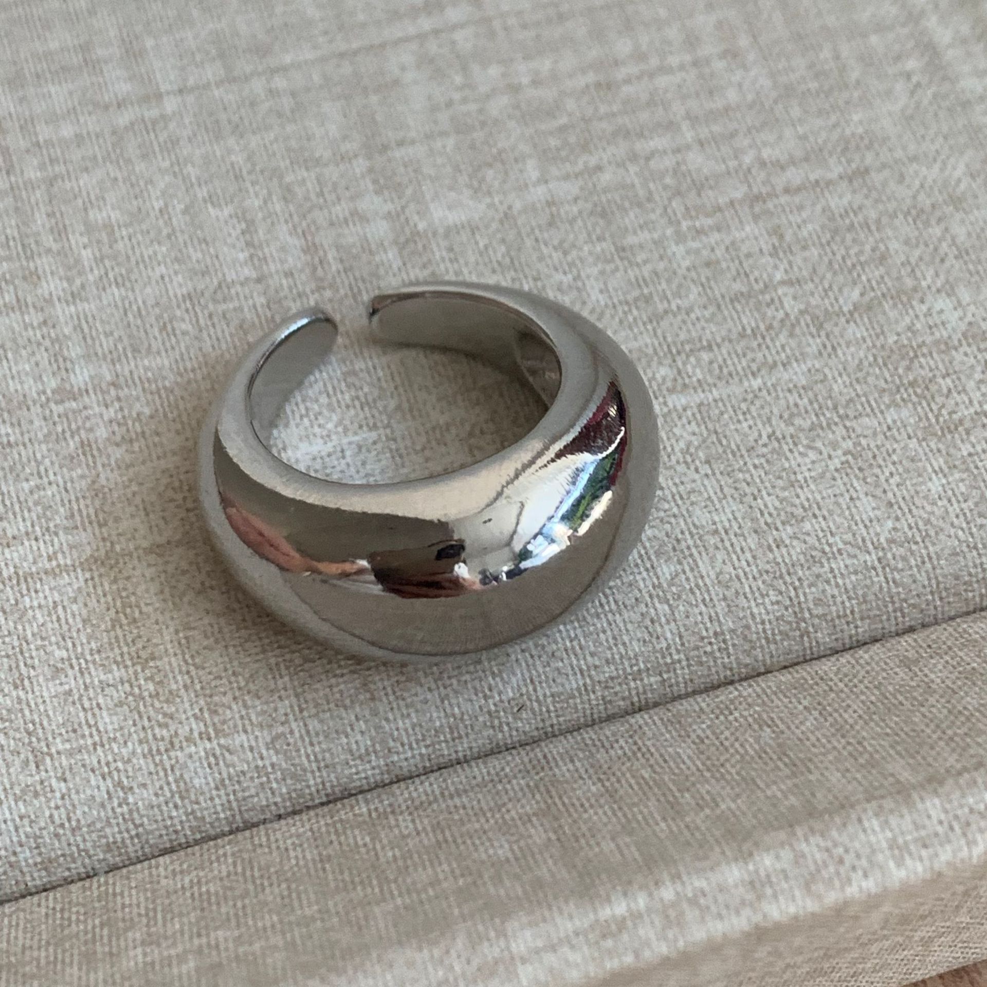 Crescent Moon Zircon Ring