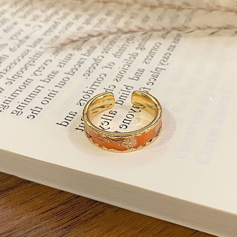 Enamel Drip‑Paint Pattern Open Ring — image 1