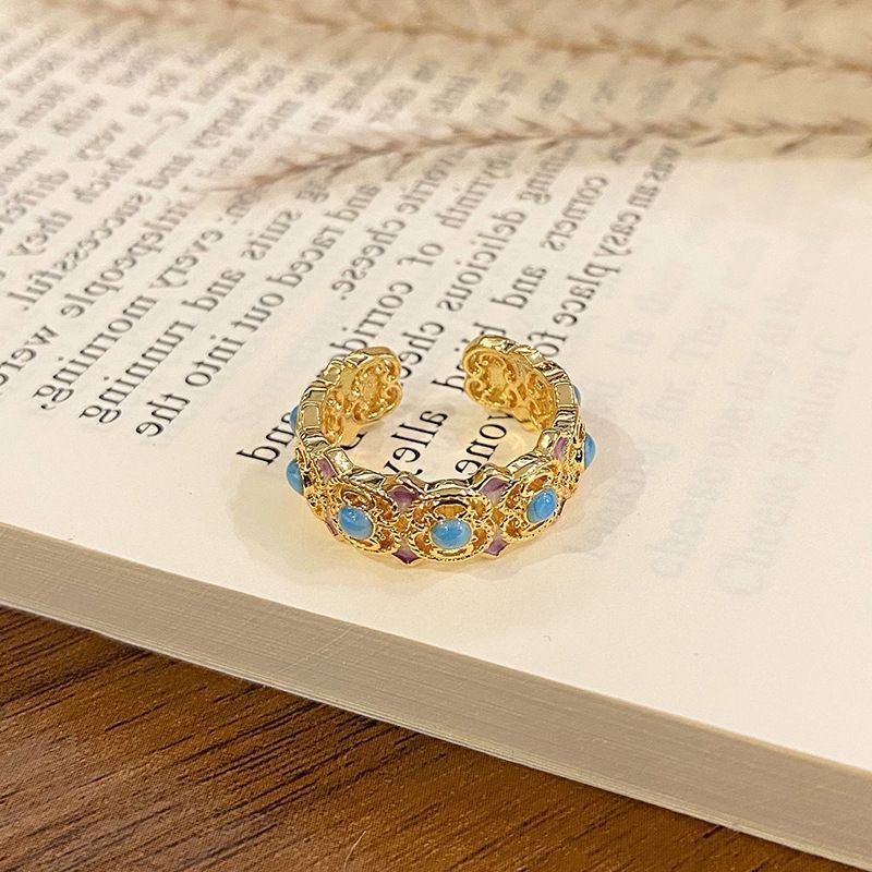 Enamel Drip‑Paint Decorative Open Band — image 1