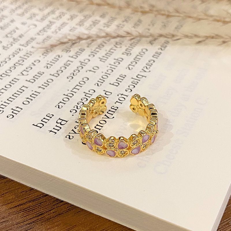 Light‑Luxury Adjustable Enamel Open Ring — image 1
