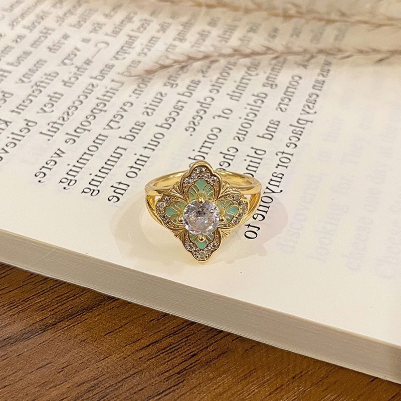 Light‑Luxury Drip‑Paint Enamel Finger Ring — image 1