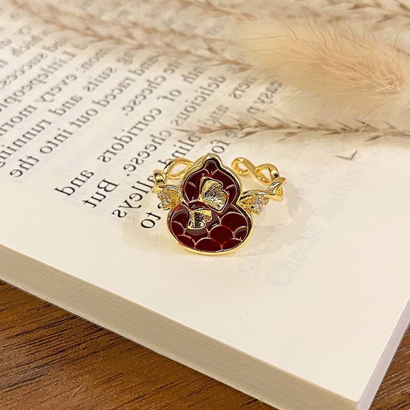 Chic Pattern Enamel Open‑End Ring — image 1