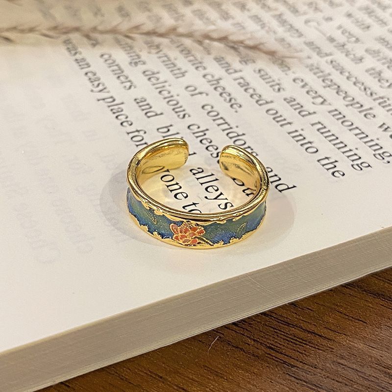 Elegant Enamel Pattern Decorative Open Band — image 1