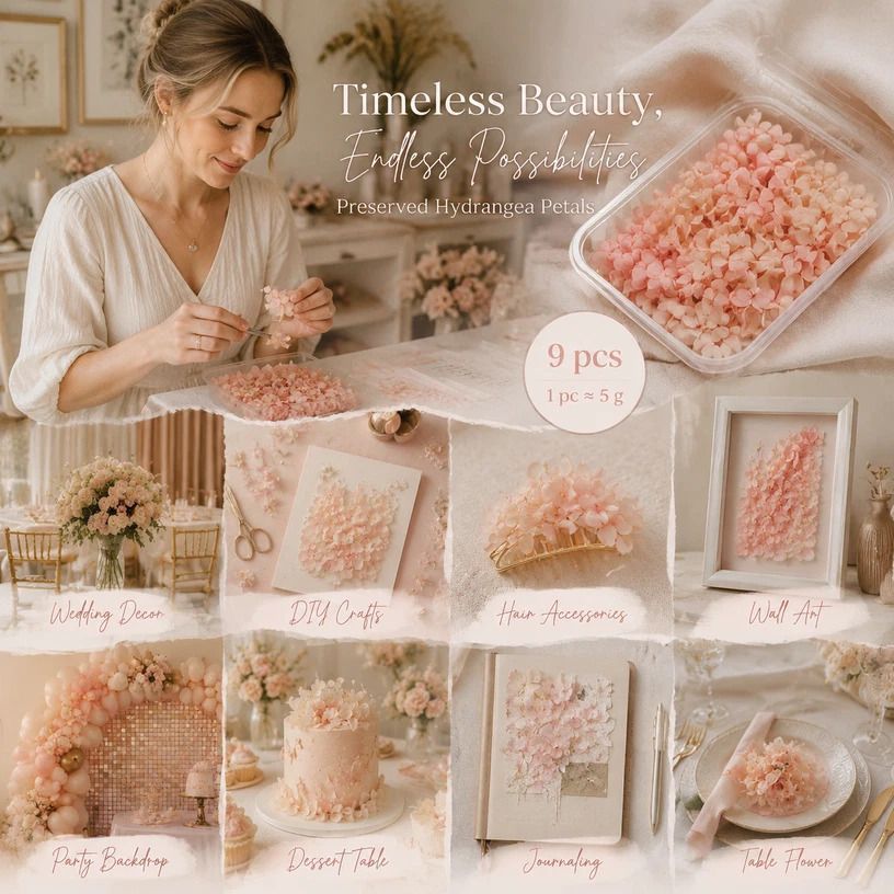 Hibiscus Gradient Preserved Hydrangea Dried Flower DIY Arrangement Kit 9 Boxes — image 1