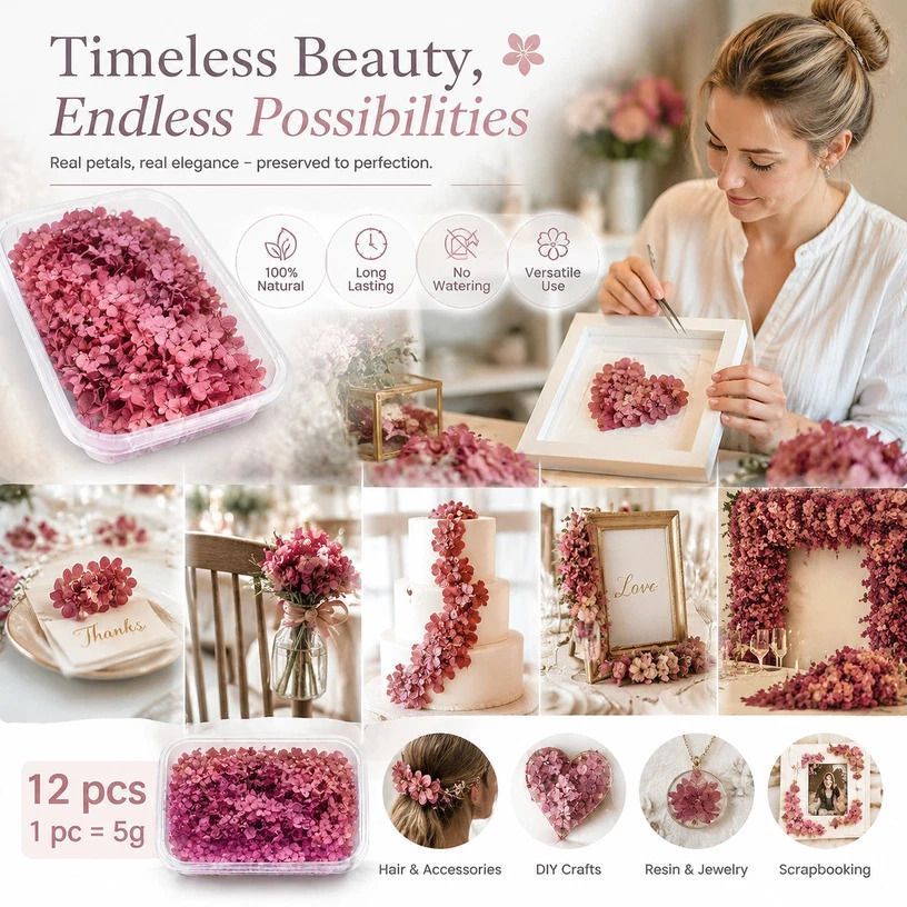 Purple Cloud Gradient Preserved Hydrangea Candle Craft Large Bundle Set of 12 — image 1